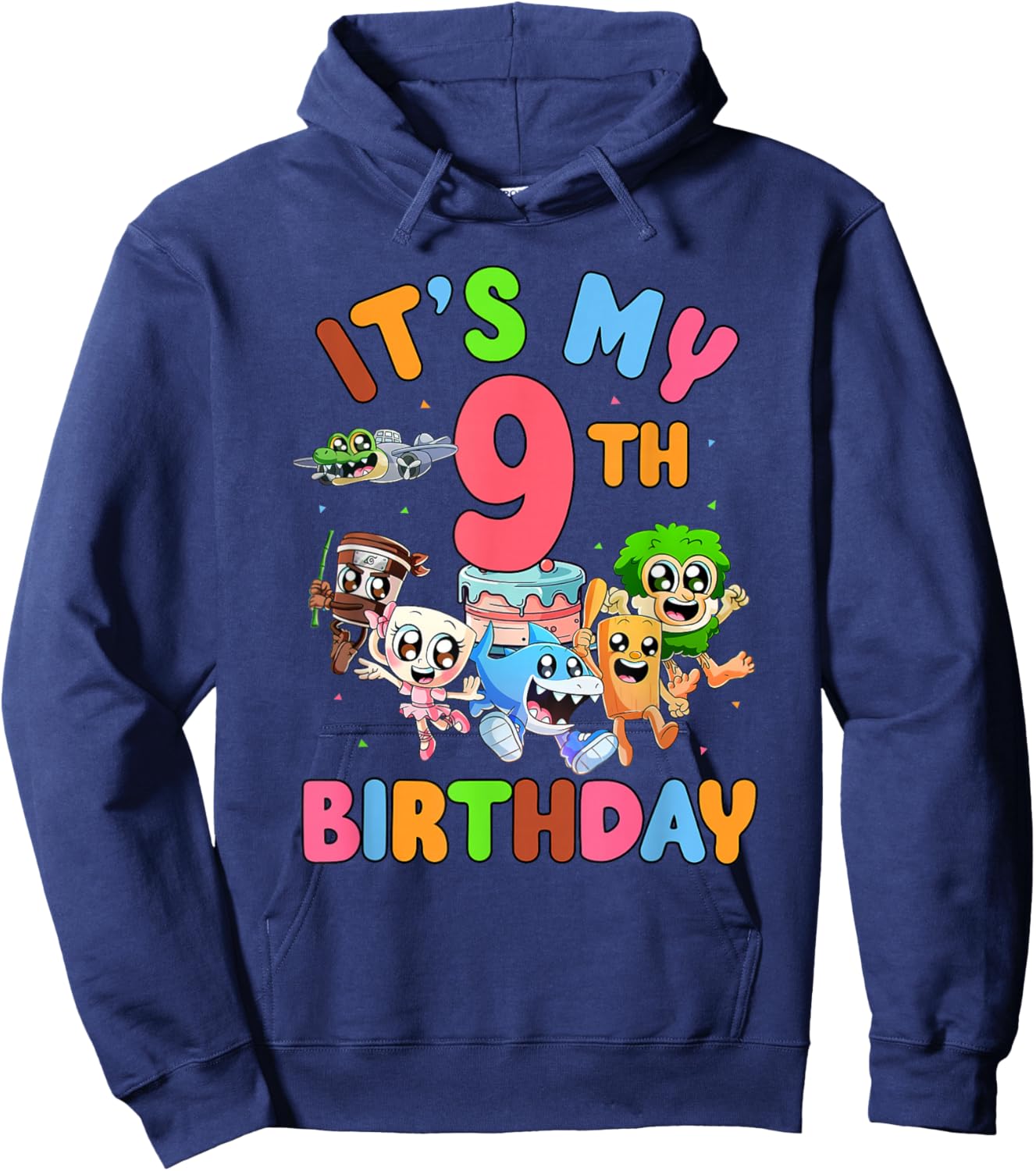 It's My 9th Birthday Italian Brainrot Meme Kids Boys Girls Hoodie - Hoodie | Navy