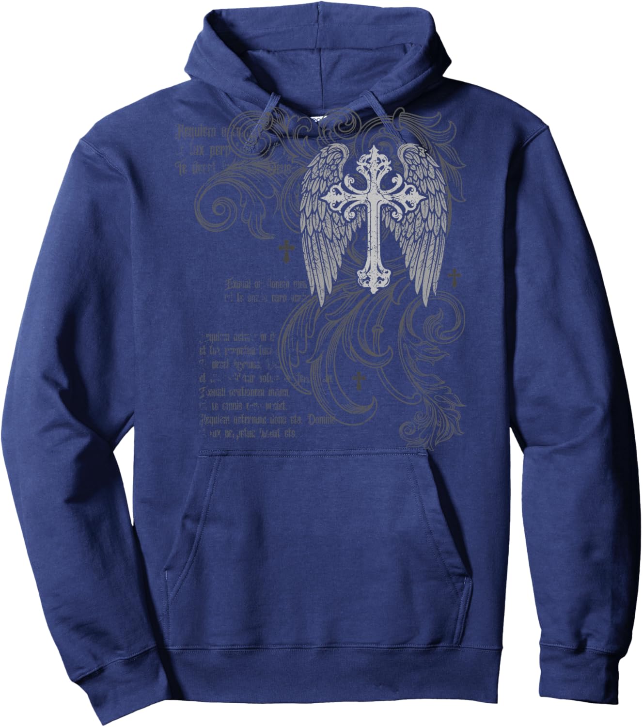 Y2k Grunge Cross Wings 2000s Vintage Goth Emo Harajuku Haut de Gamme Hoodie - Hoodie | Navy