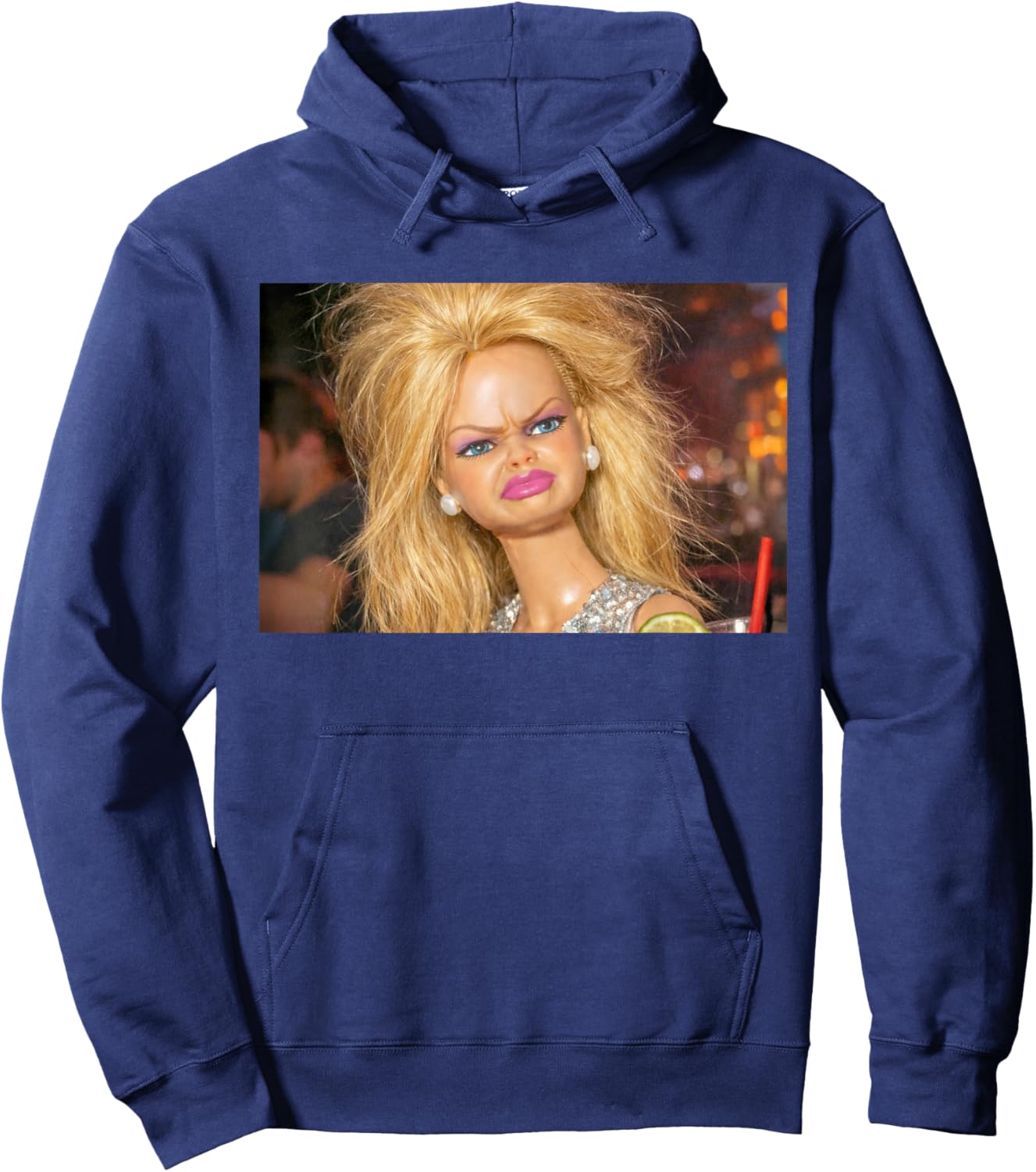 Angry Doll Unhinged Funny Meme Hoodie - Hoodie | Navy