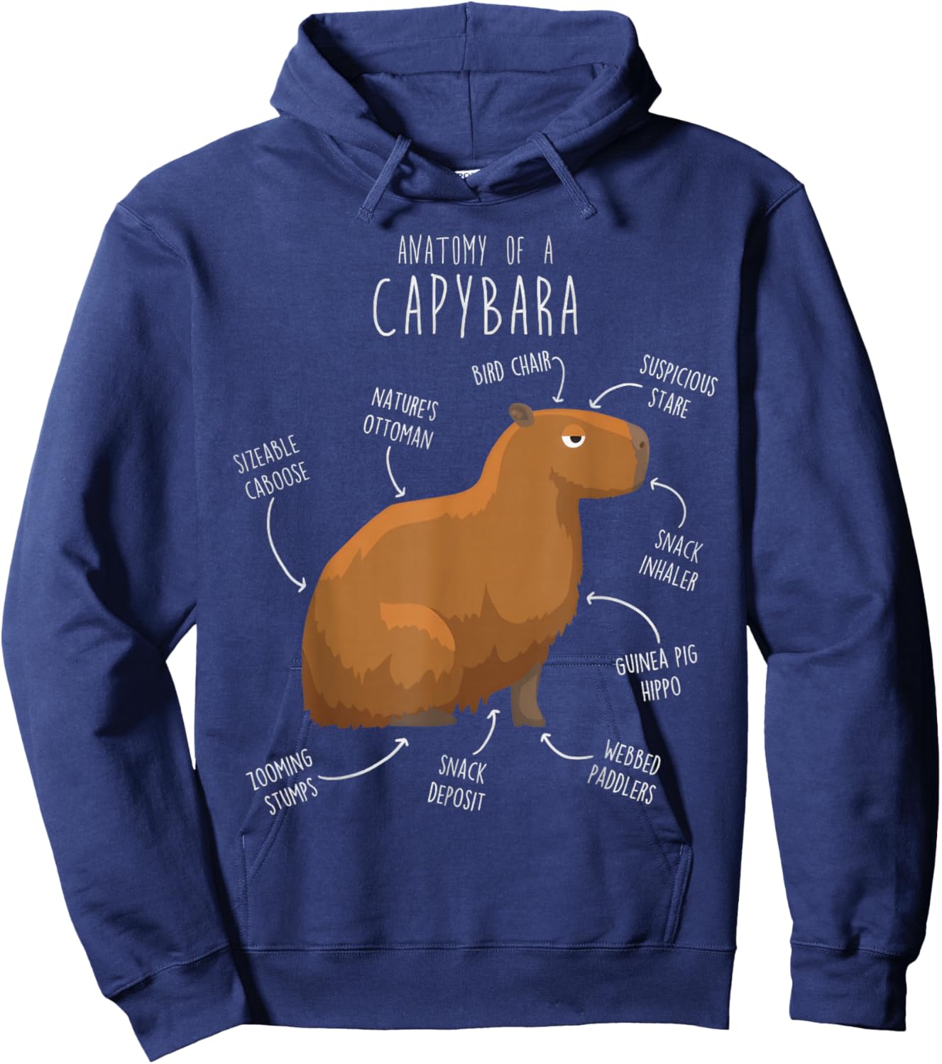 Anatomy Of A Capybara Funny Cute Capybara Lover Kawaii Amine Hoodie - Hoodie | Navy