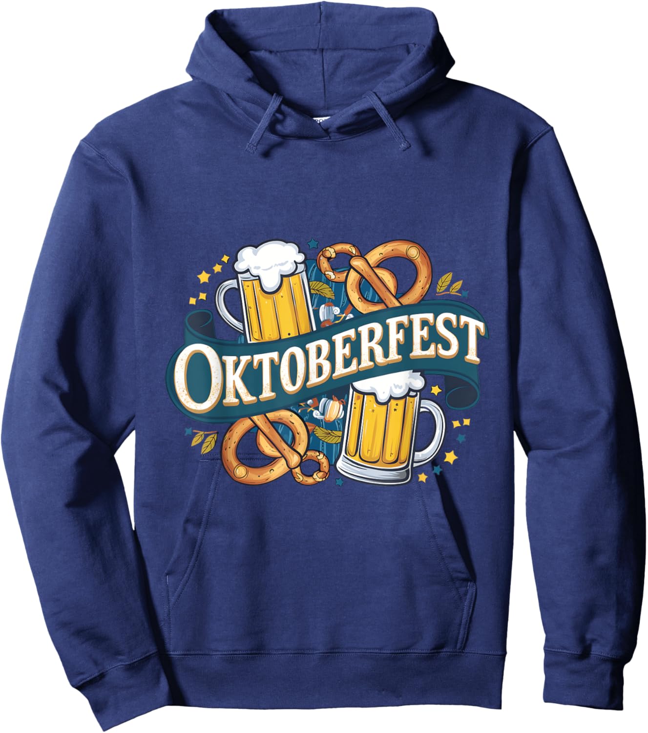 German Bavarian Oktoberfest Beer and Pretzel Party Art Hoodie - Hoodie | Navy