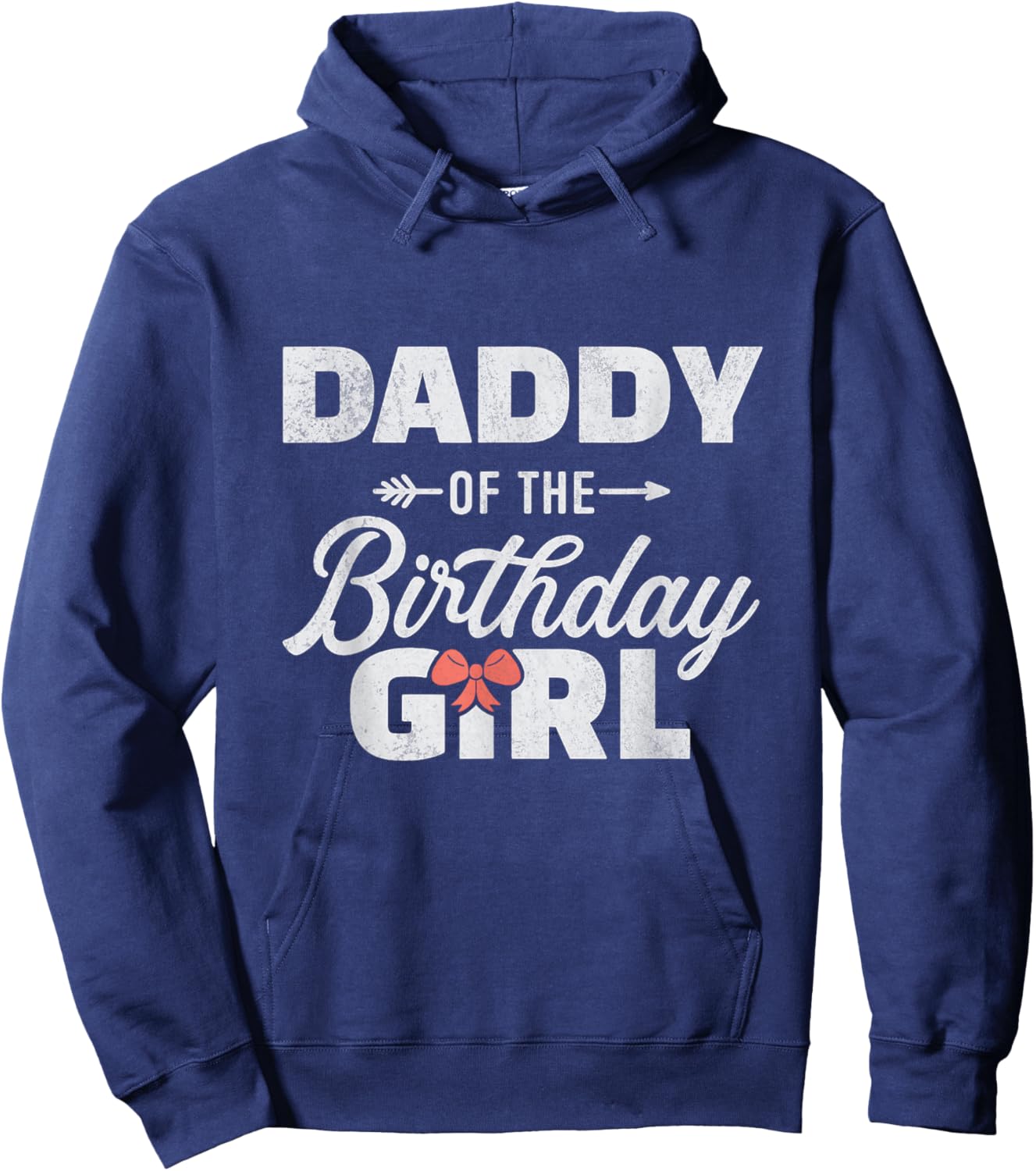 Daddy of The Birthday Girl Cute Pink Bow Family Matching Hoodie - Hoodie | Navy