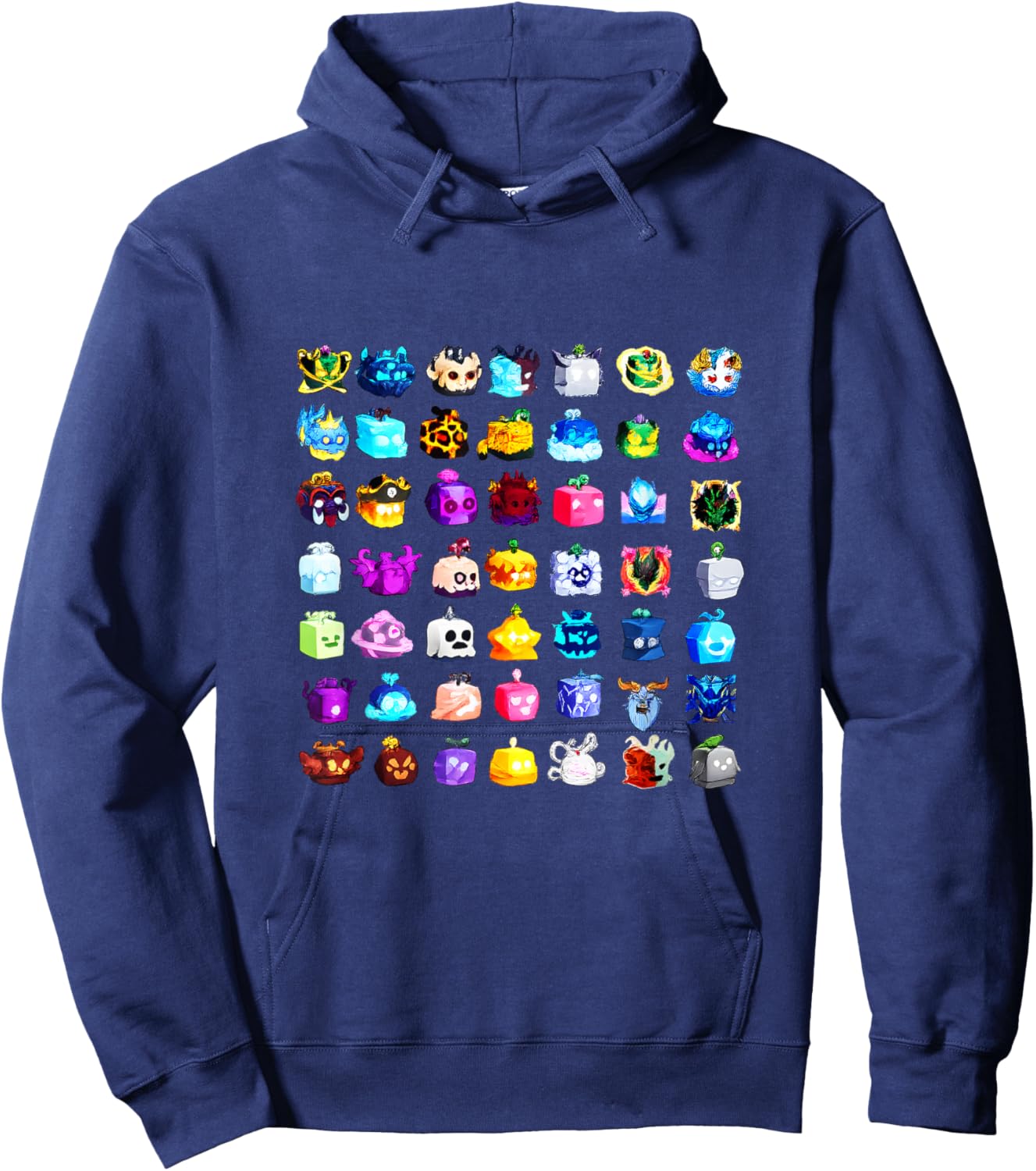 Blox Fruits All Fruits Hoodie - Hoodie | Navy