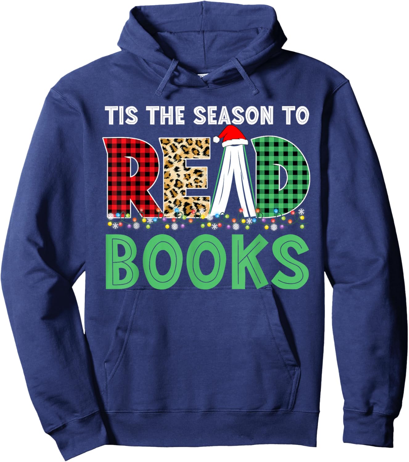 Tis the Season to Read Book Christmas Lover Holiday Reading Hoodie - Hoodie | Navy