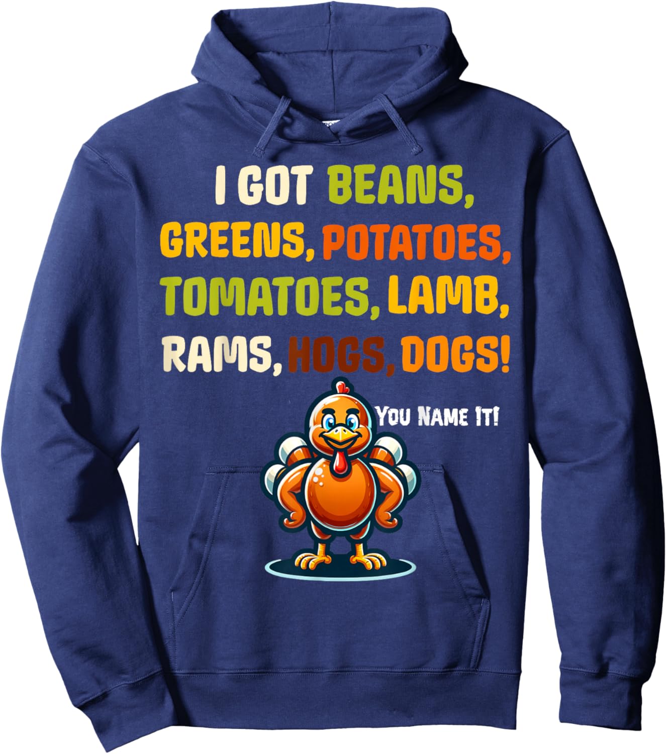 Funny Grandma Thanksgiving Rap I got Greens Beans Potatoes Hoodie - Hoodie | Navy