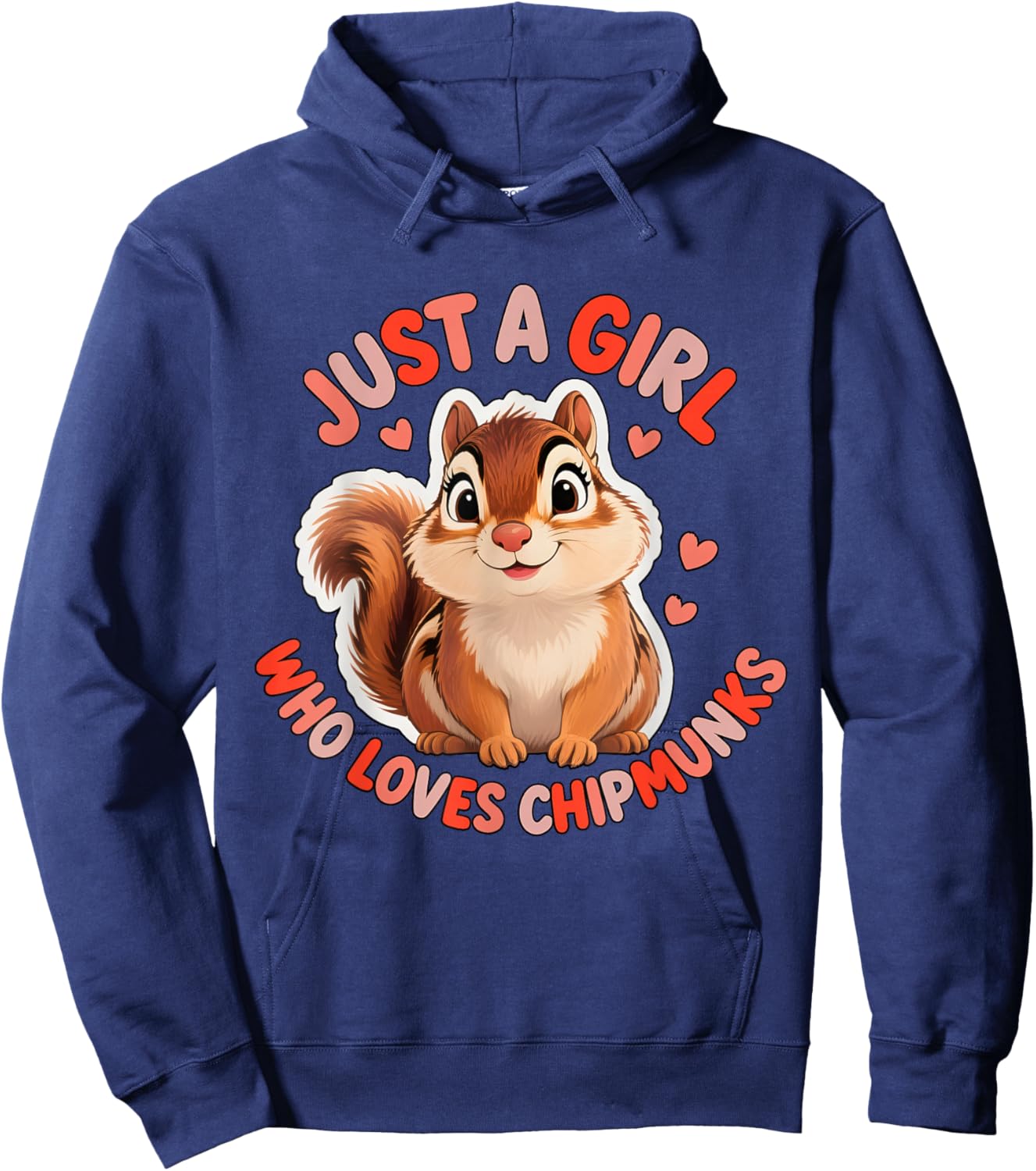 Cute Girl Loves Chipmunks Costume Kids Boys Girls Men Women Hoodie - Hoodie | Navy