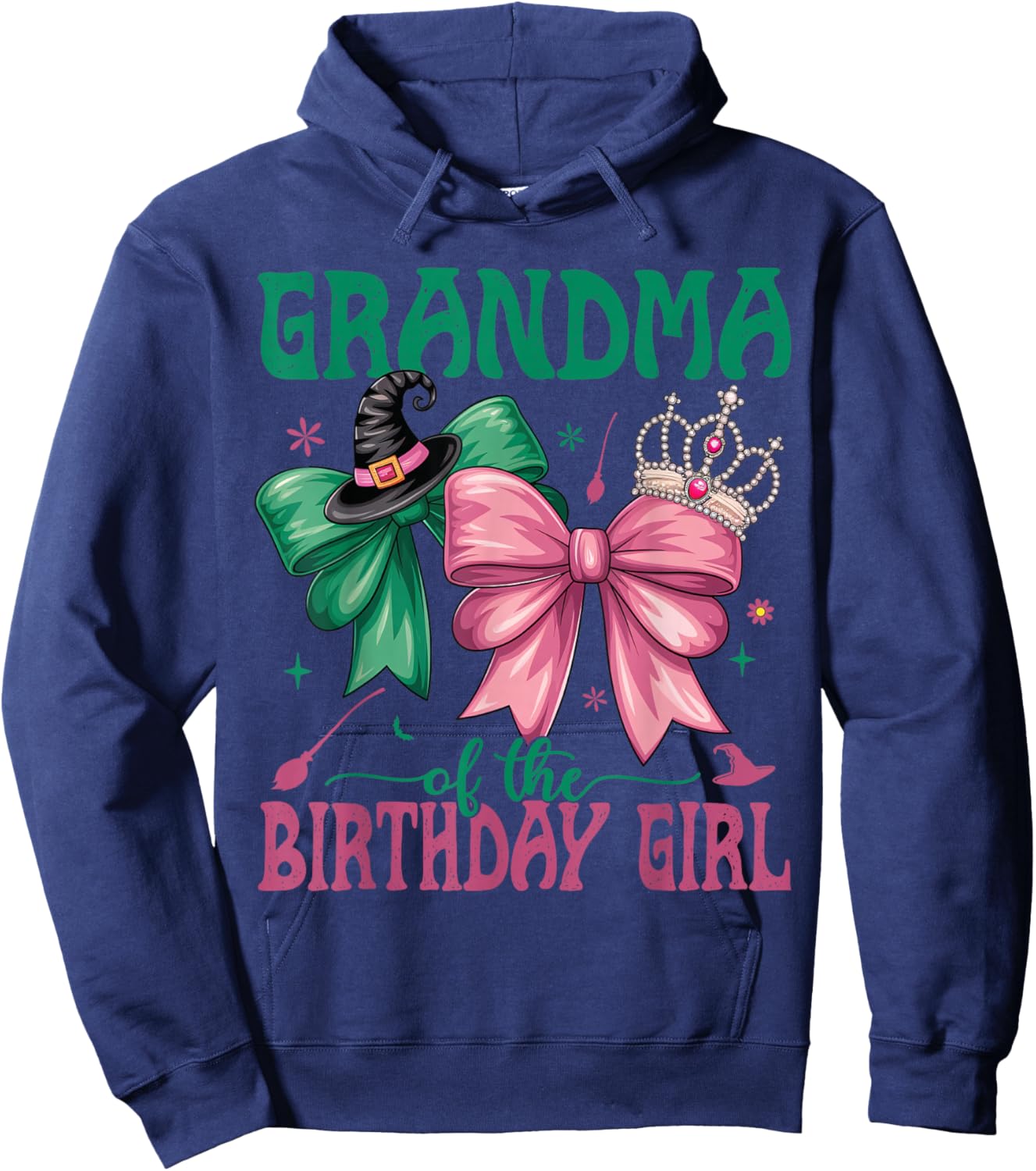 Grandma of The Birthday Girl Matching Witch Family Bday Part Hoodie - Hoodie | Navy