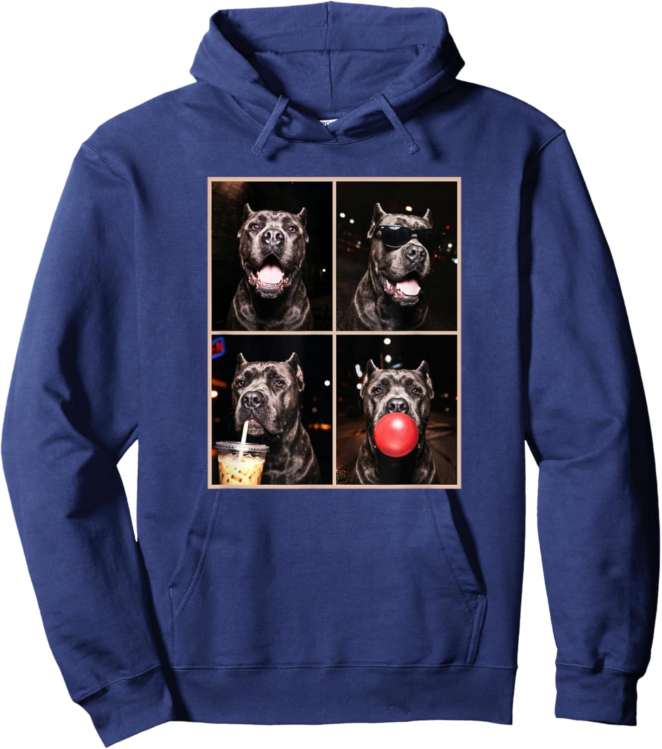Funny Photo Booth Meme Cane Corso Dog Hoodie - Hoodie | Navy