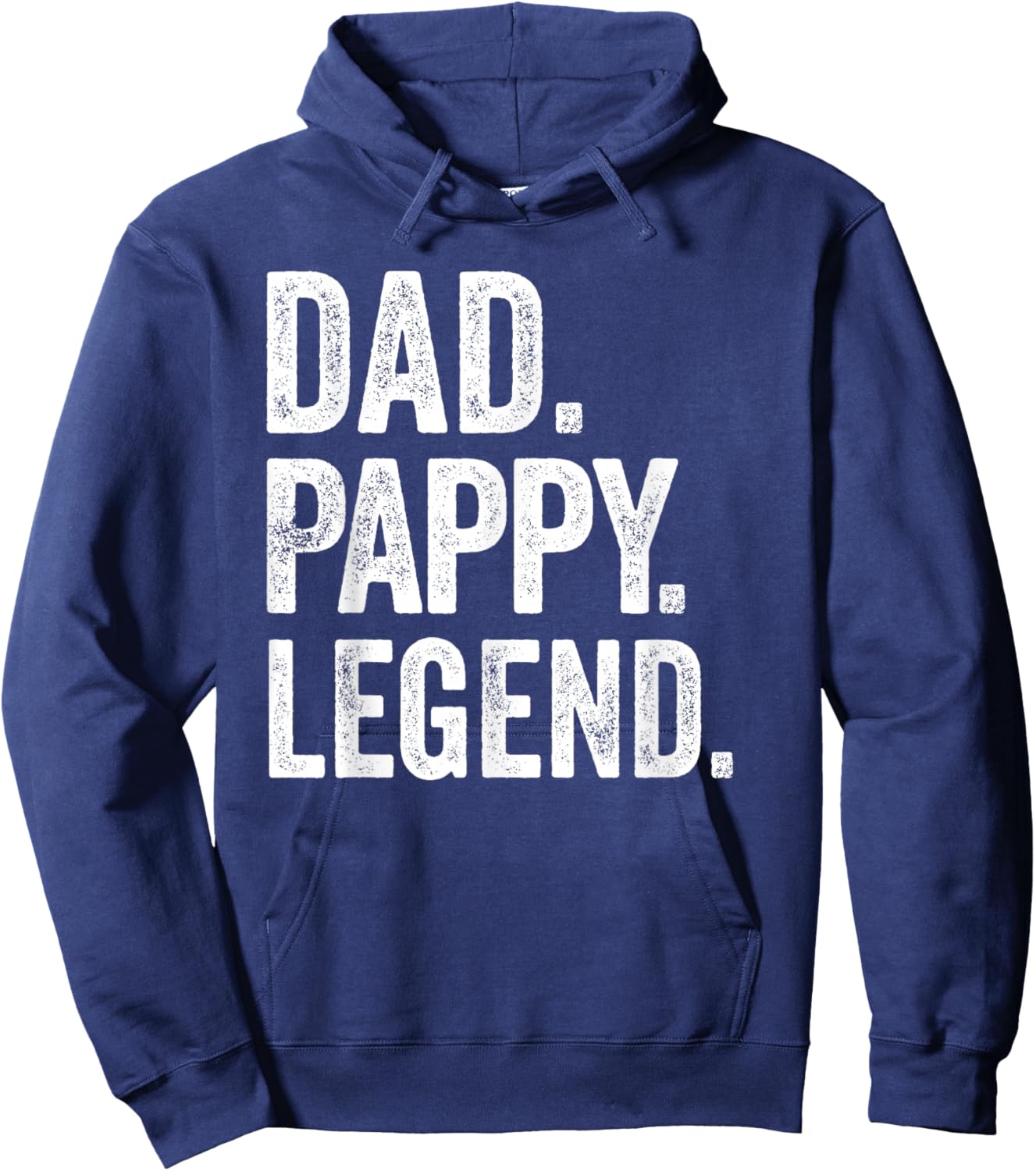 Dad Pappy Legend - Vintage Distressed Bold Pappy Graphic Hoodie - Hoodie | Navy