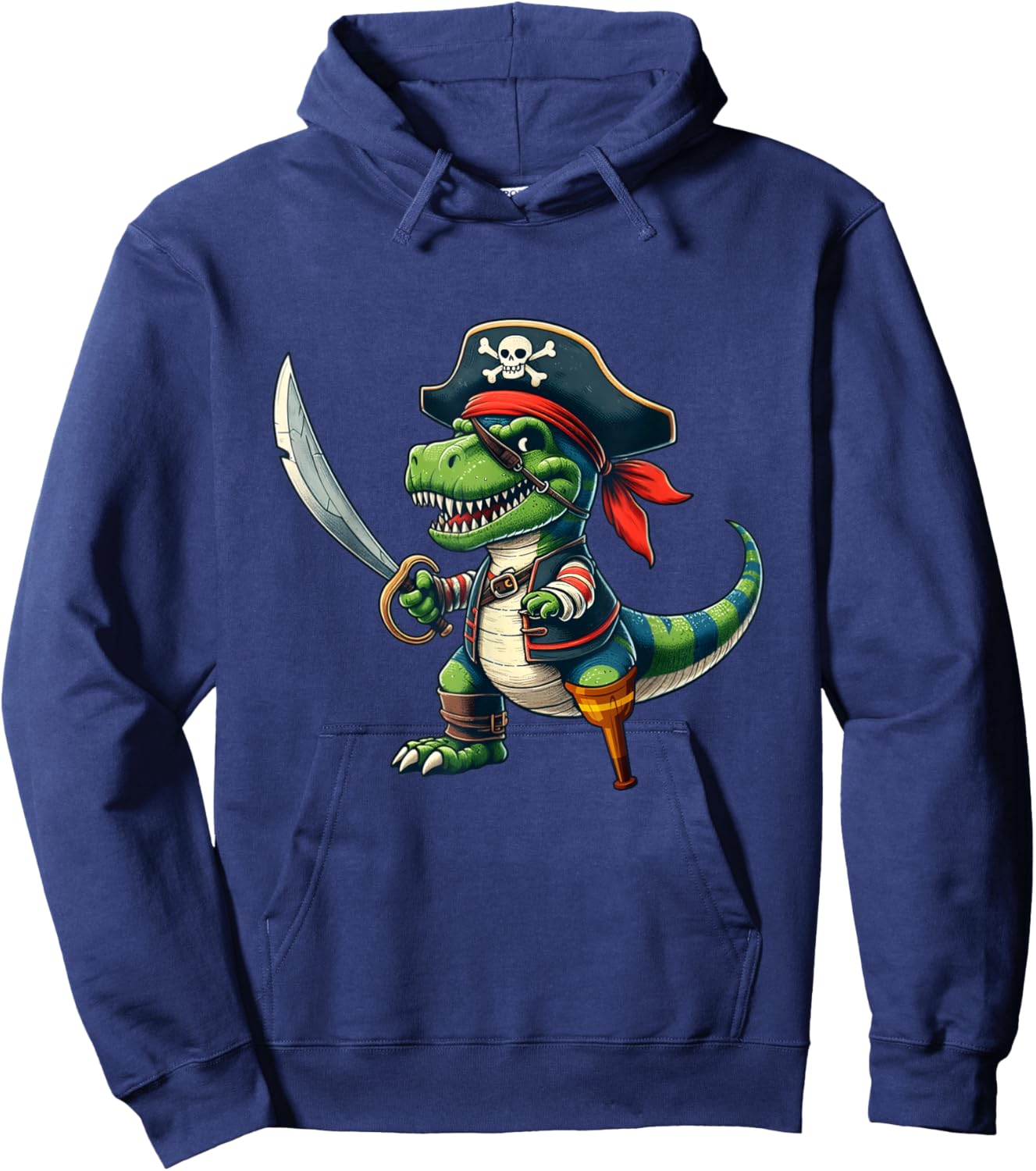 Toddler Pirate Shirt Dinosaur T-Rex Tyrannosaurus Halloween Hoodie - Hoodie | Navy