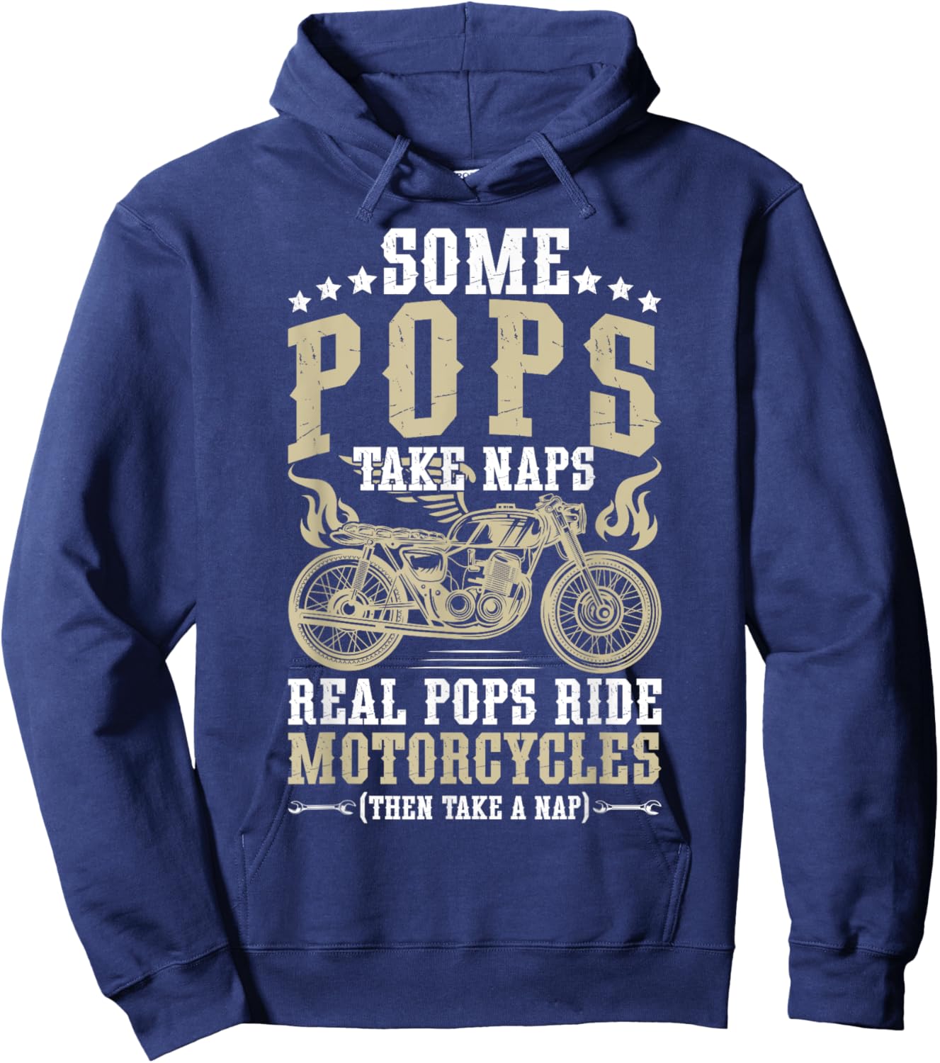 Real Pops Ride Motorcycle Rider Pop Biker Pop Grandpa Hoodie - Hoodie | Navy