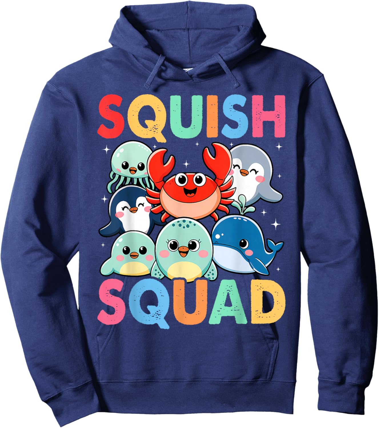 Squish Squad Mallow Soft Toy Cute for Kids Boy Girls Hoodie - Hoodie | Navy