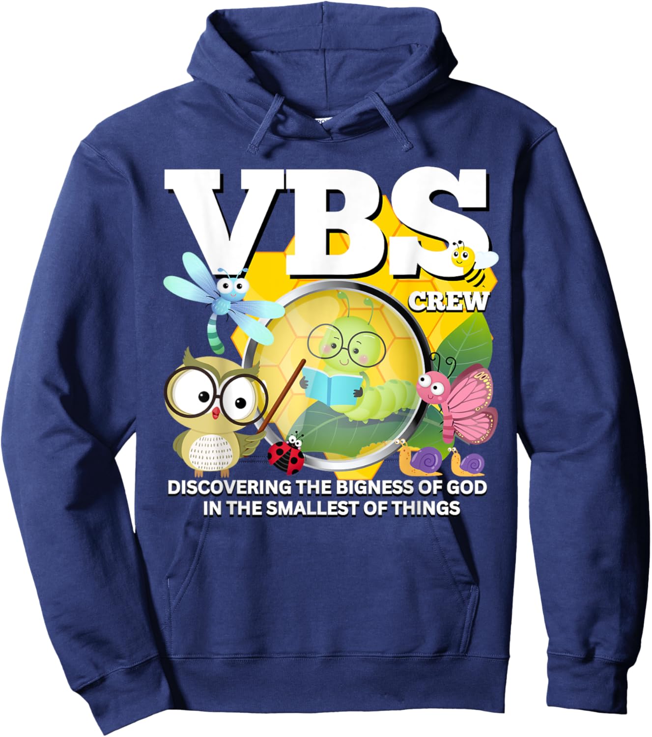 VBS Crew Magnified Nature Bible School Christian Staff Team Hoodie - Hoodie | Navy