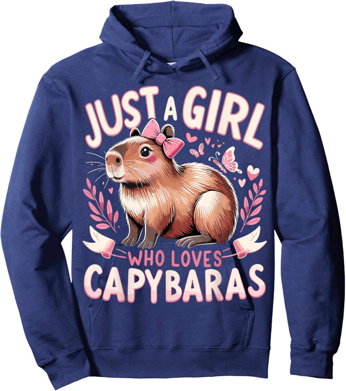 Capybara Just a Girl who Loves Capybaras Hoodie - Hoodie | Navy