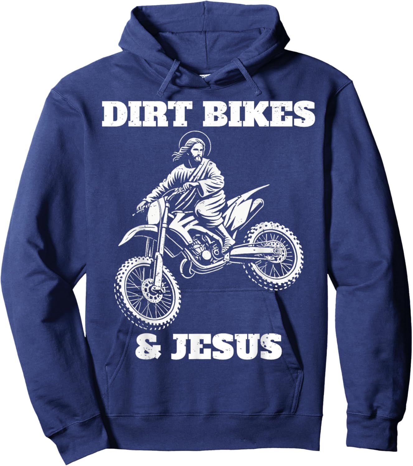 Funny Jesus Christ Dirtbike Motorcross Motocross Dirt Bike Hoodie - Hoodie | Navy