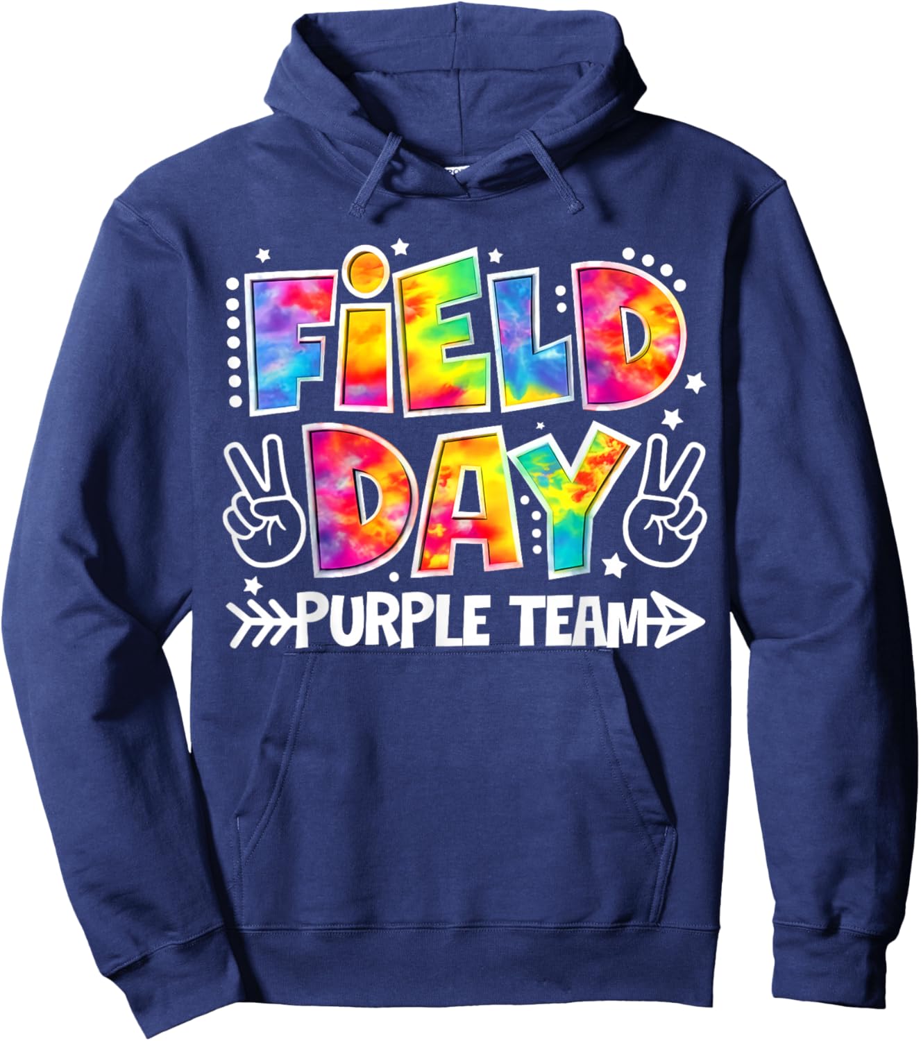 Funny Field Day Games Purple Team Tie Dye Teacher Kids Hoodie - Hoodie | Navy