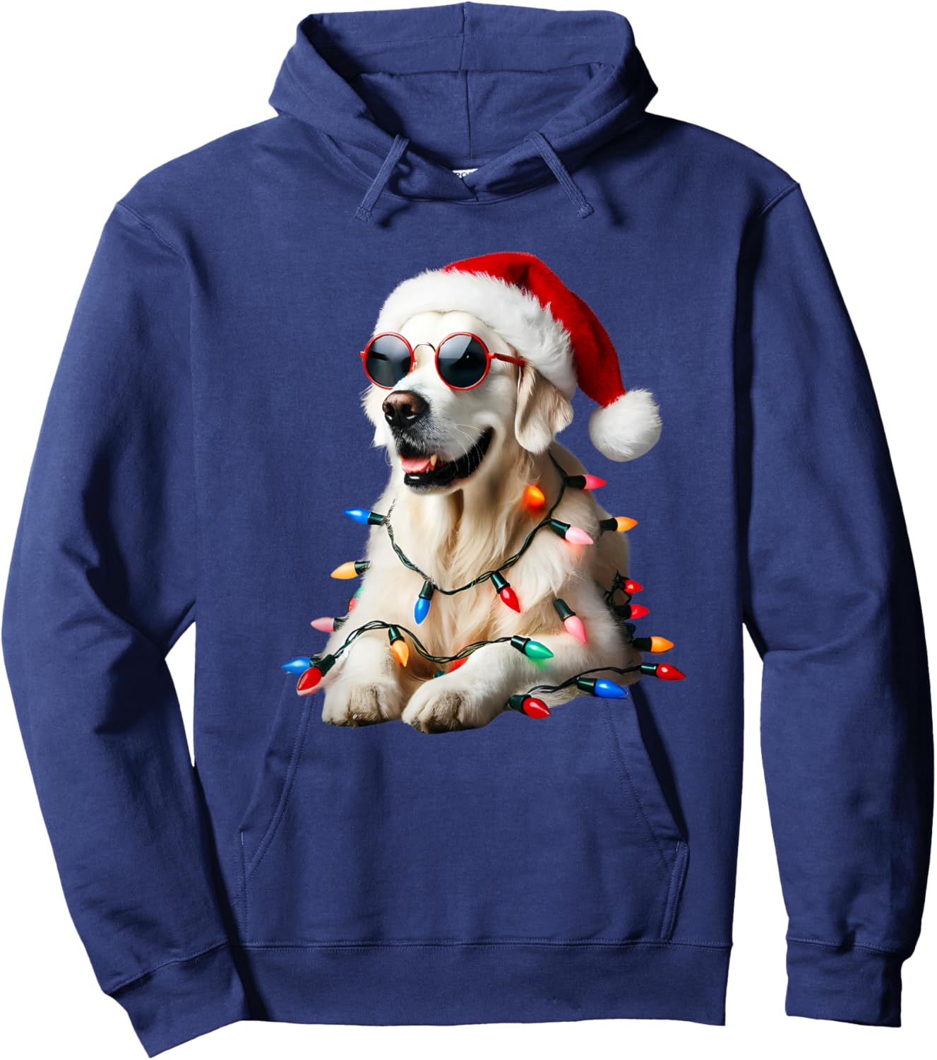 Christmas English Cream Golden Retriever Mom Dog Puppy Xmas Hoodie - Hoodie | Navy