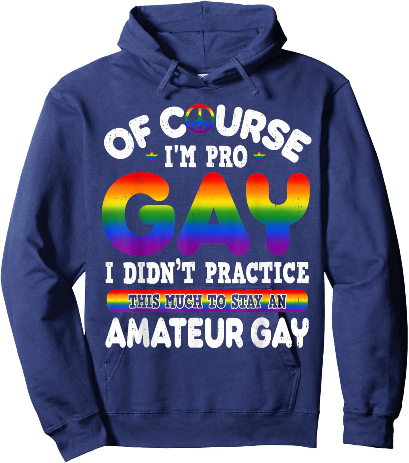 Funny Pro Gay Pride LGBTQ Rainbow Flag LGBT Humor Hoodie - Hoodie | Navy