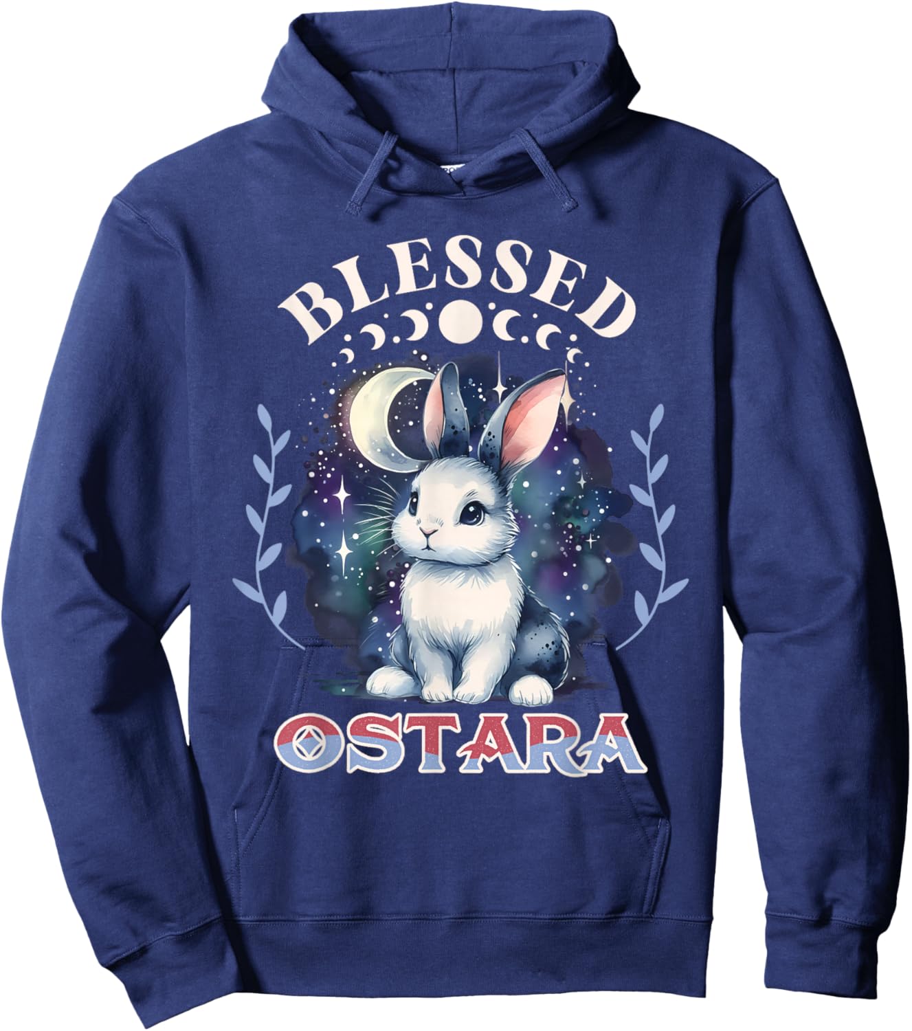 Ostara Spring Festival Spring Bunny Equinox Blessed Ostara Hoodie - Hoodie | Navy