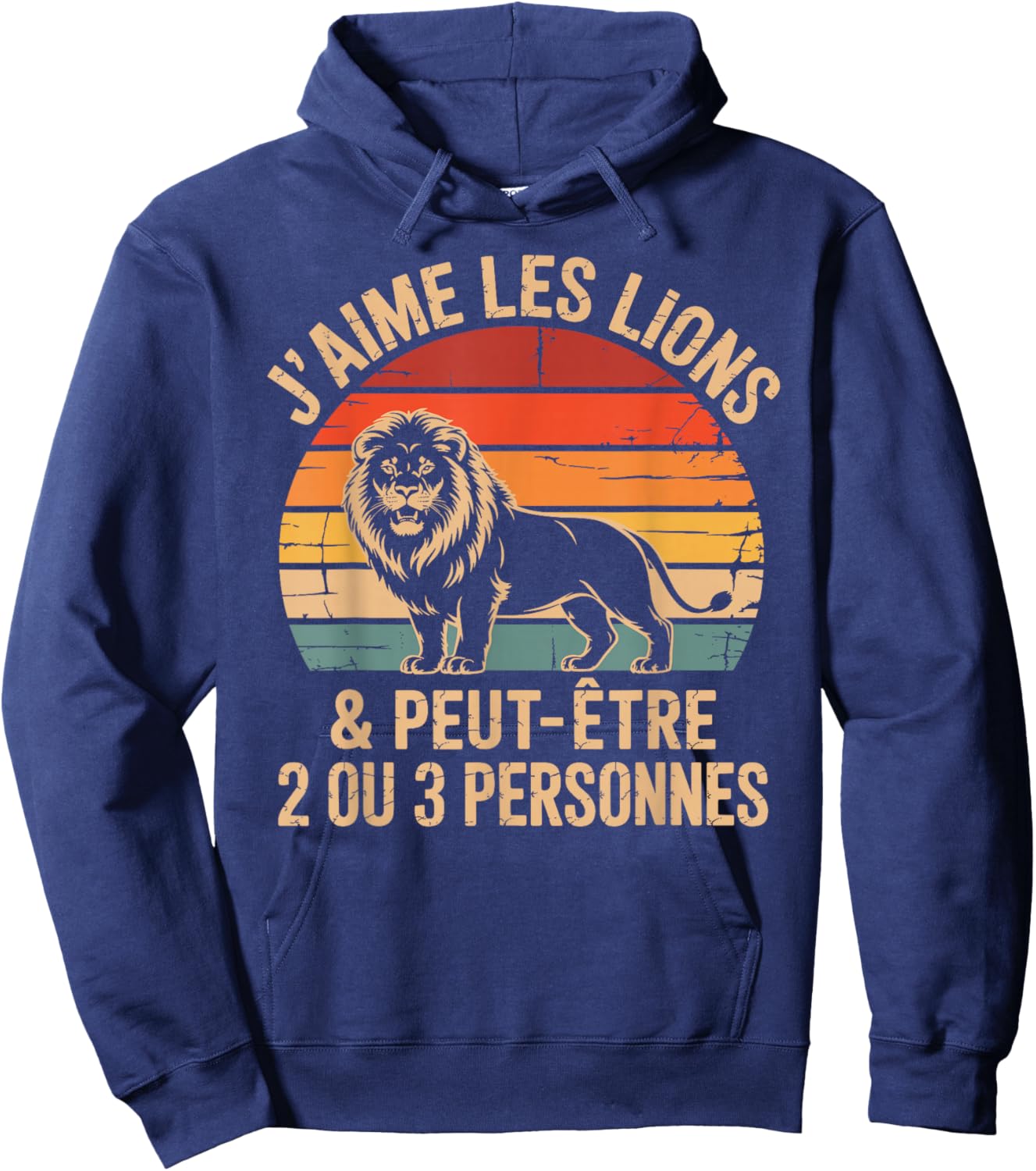 Lion Humour I Love Lions and 2 or 3 People Hoodie - Hoodie | Navy