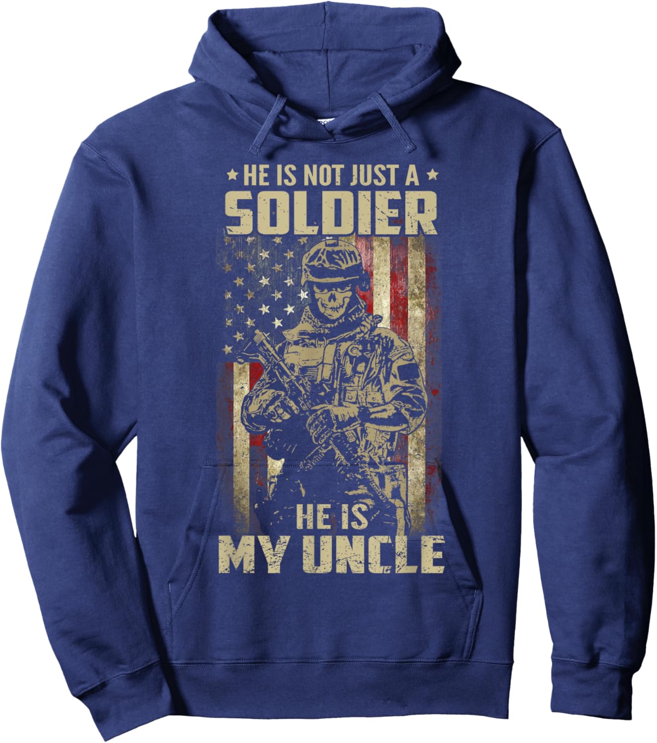 Not Just A Soldier He Is My Uncle US Veteran Family Matching Hoodie - Hoodie | Navy