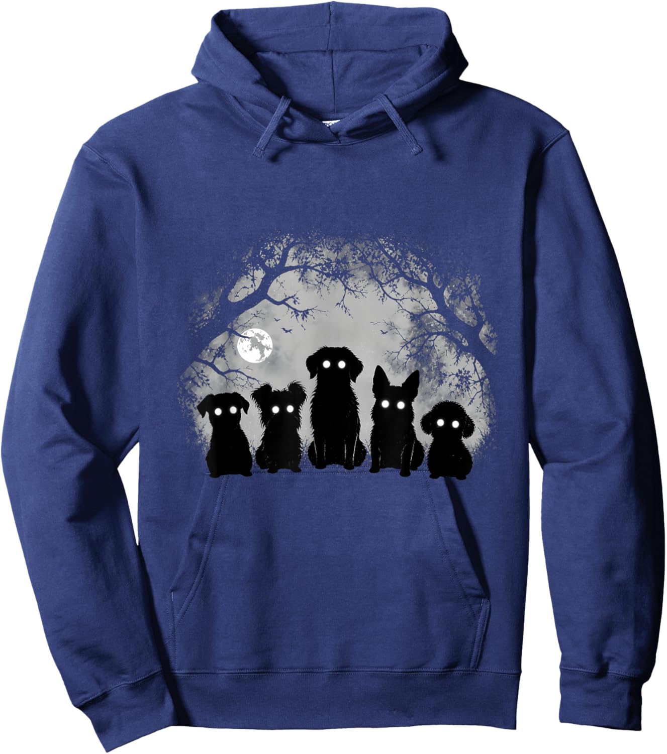 Creepy Funny Spooky Dog Alt Goth Grunge Horror Aesthetic Hoodie - Hoodie | Navy
