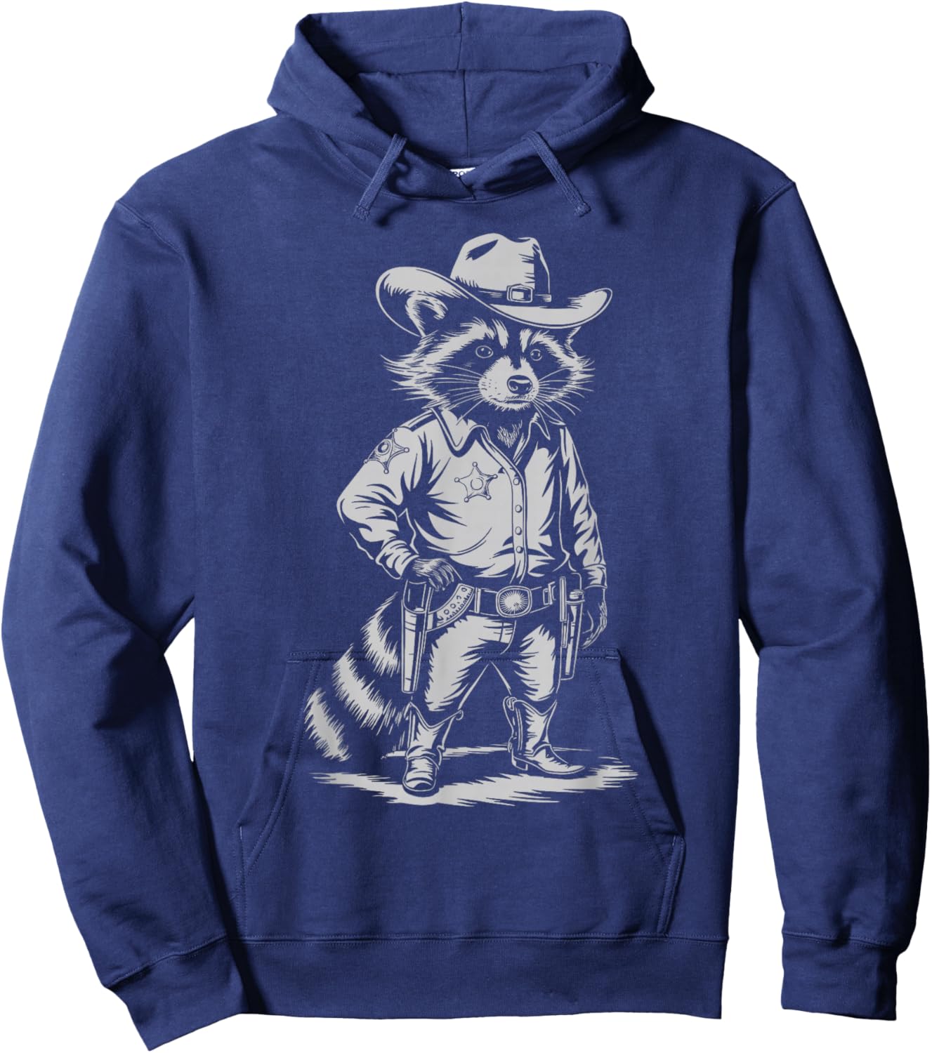 Vintage Style Raccoon Panda Cowboy Western Country Cowgirl Hoodie - Hoodie | Navy