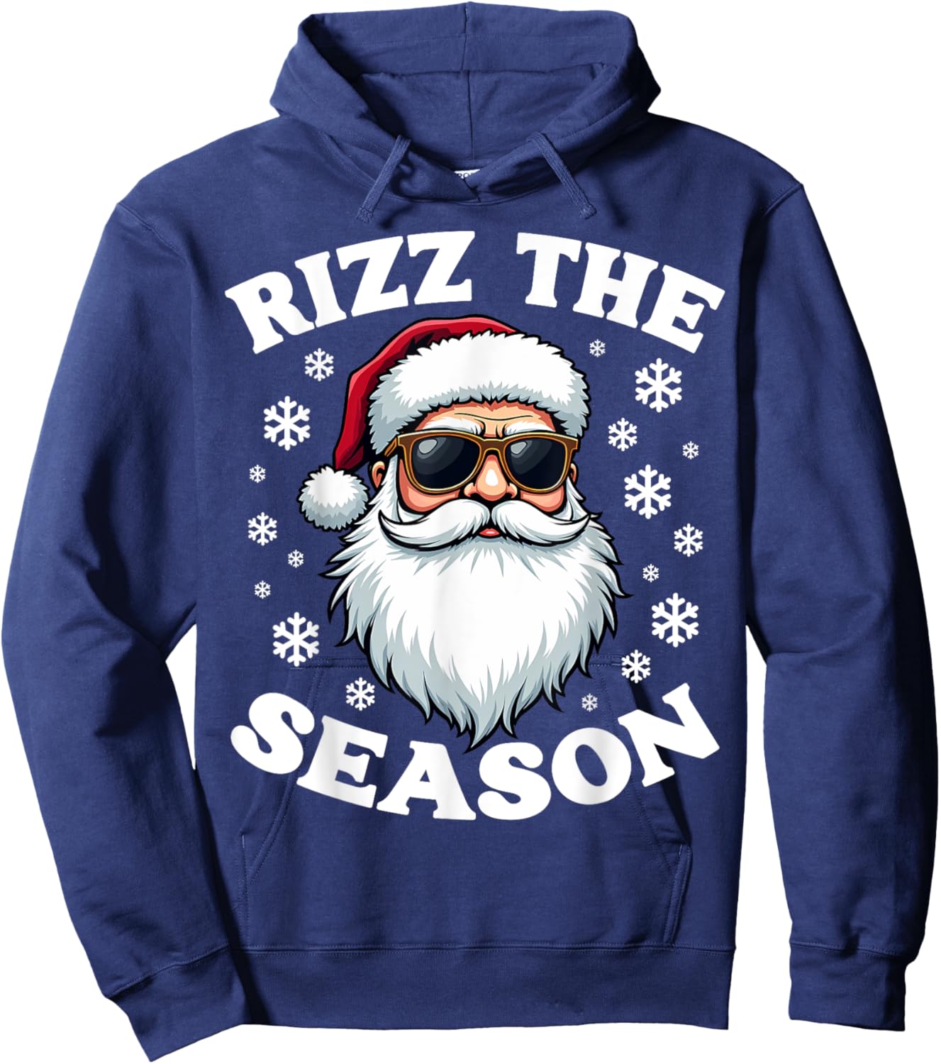 Rizz The Season Funny Christmas Charming Santa Silly Xmas Hoodie - Hoodie | Navy