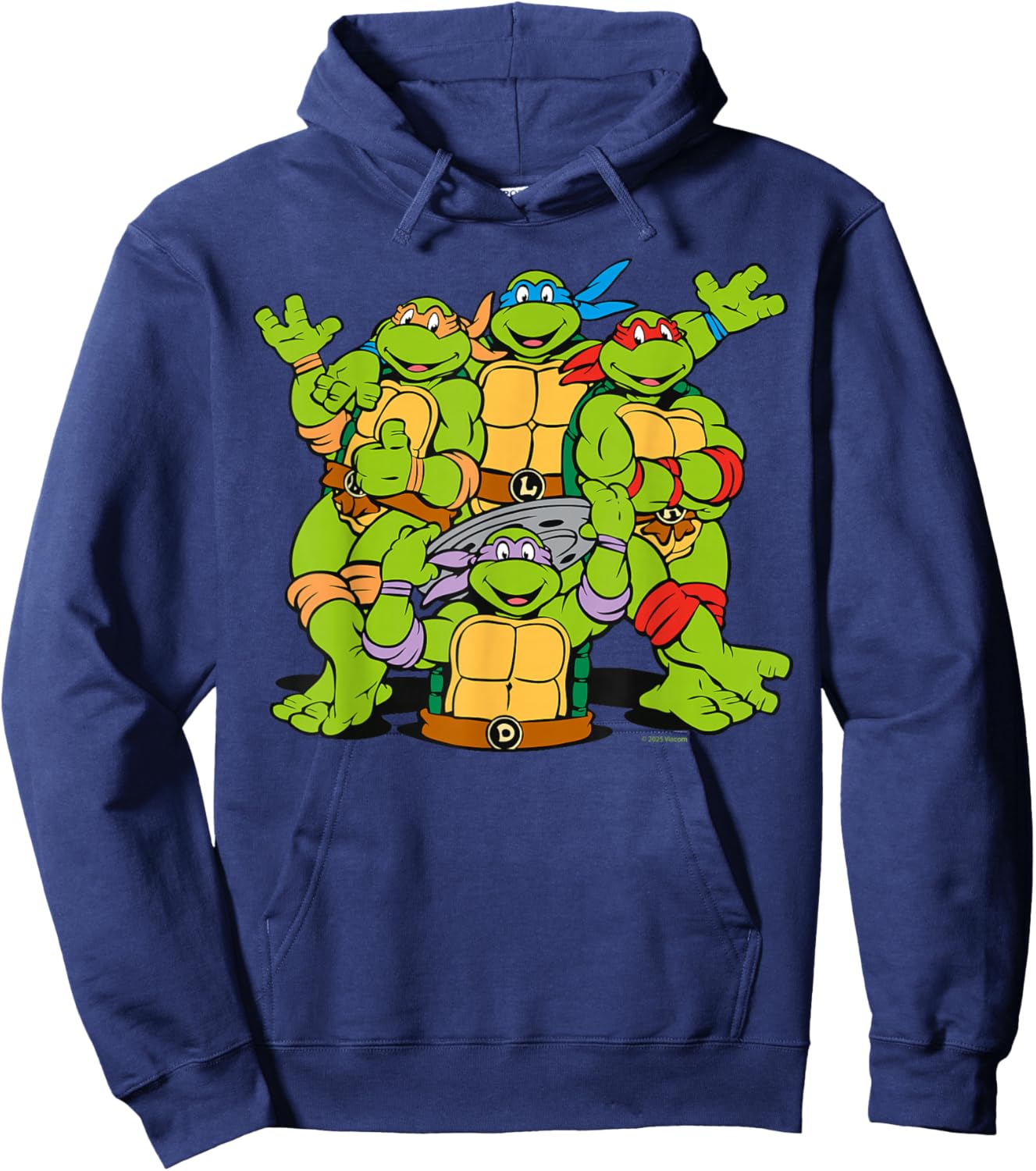 TMNT Turtle Power Best Friends 80s 90s Cartoon Reptile Lover Hoodie - Hoodie | Navy