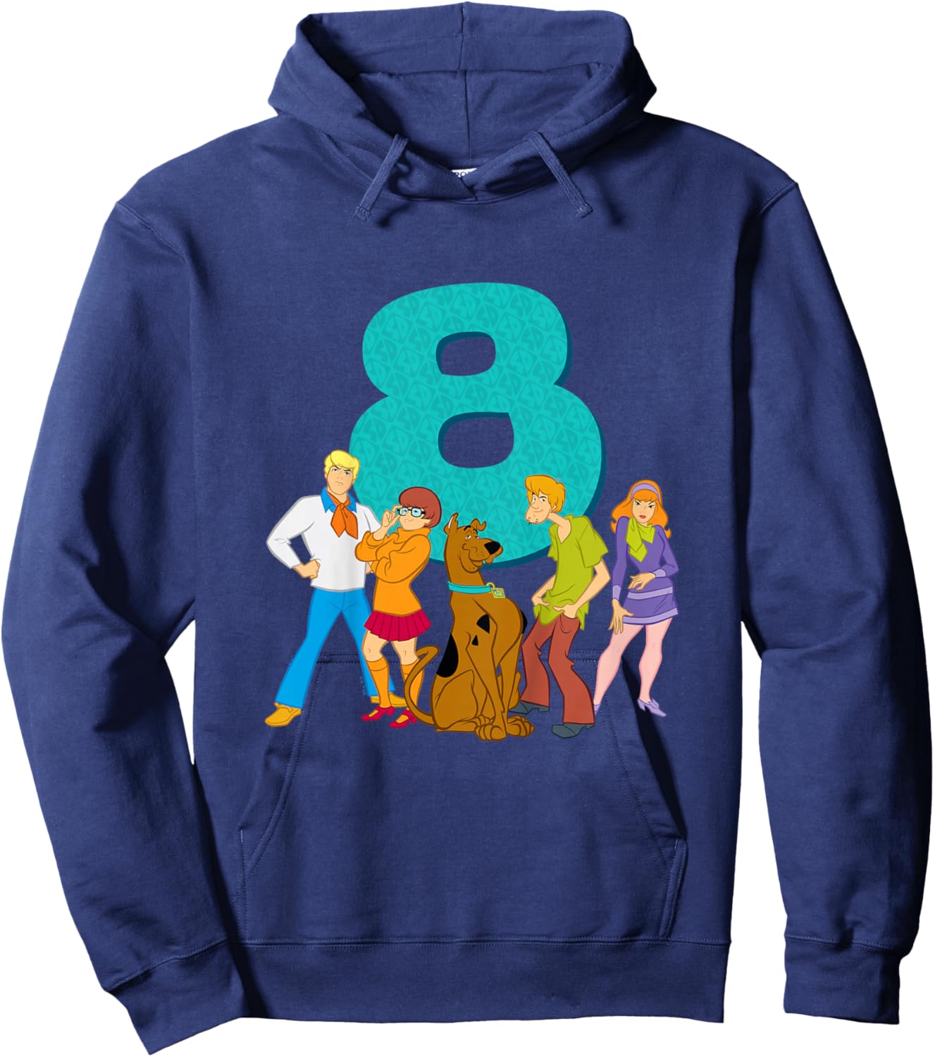 Kids Scooby-Doo 8th Birthday This Meddling Kid is 8 Hoodie - Hoodie | Navy
