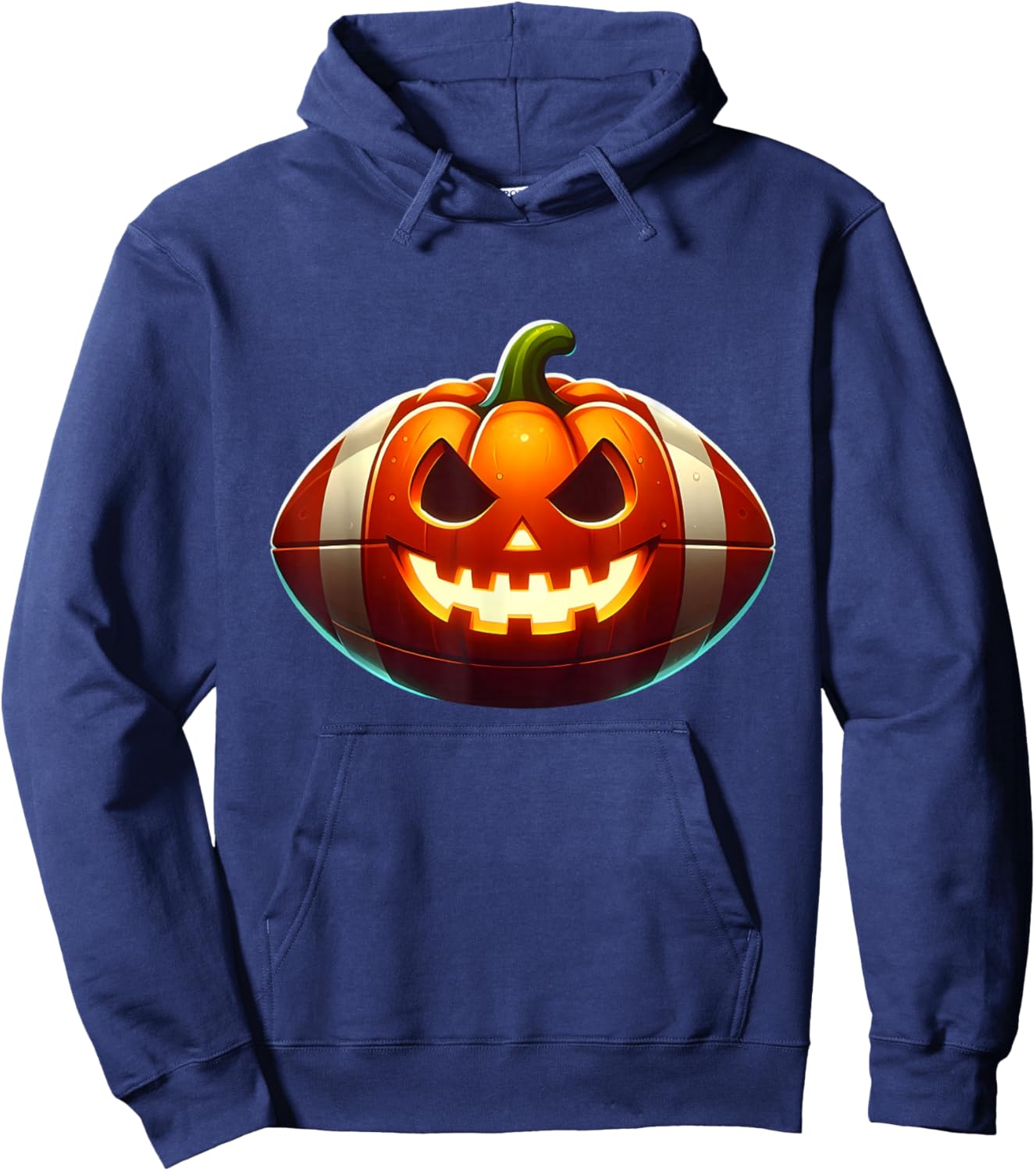 Football Halloween Pumpkin Scary Football Player Costume Hoodie - Hoodie | Navy
