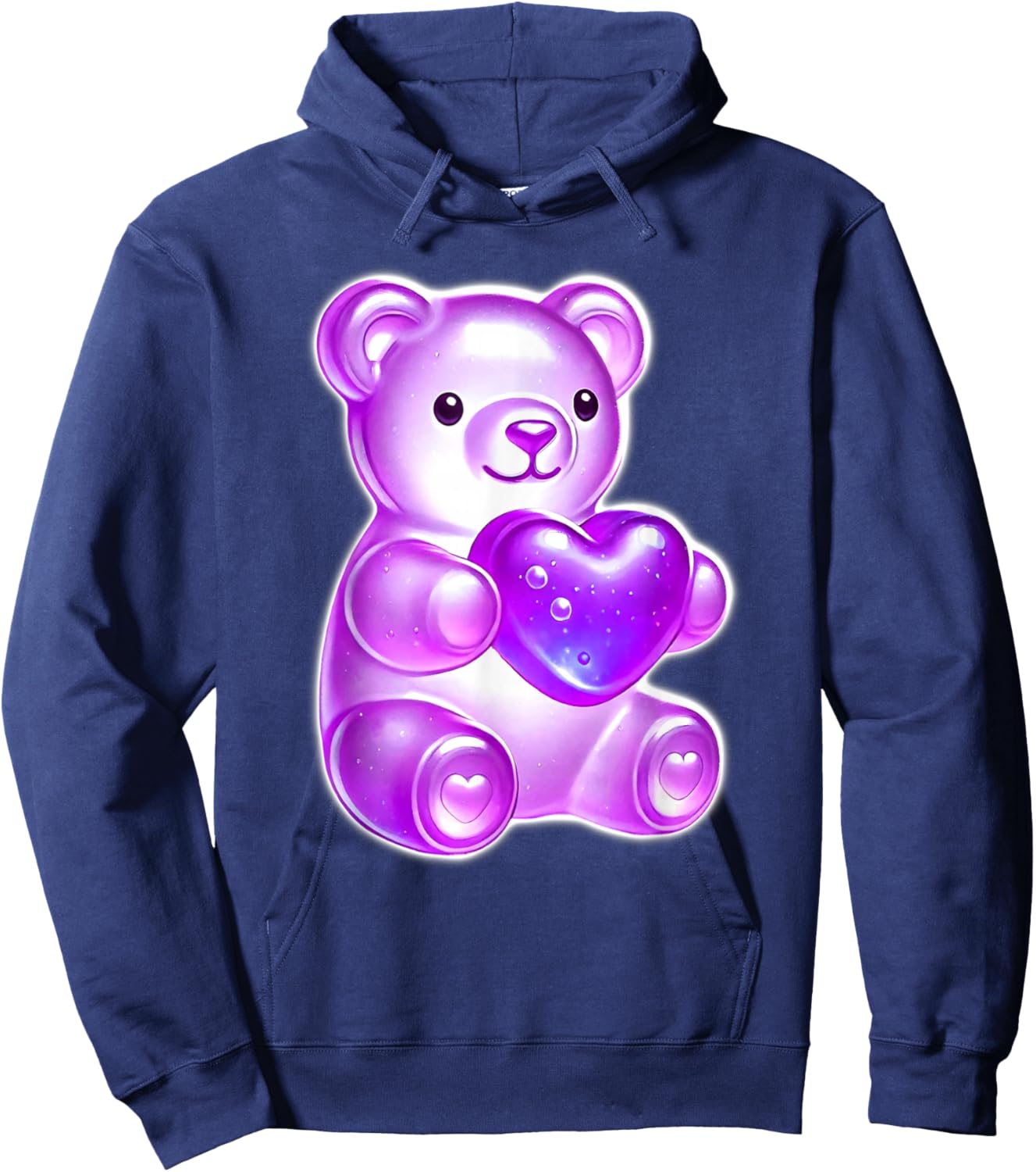 Gummy Bear Candy Heart Purple Hoodie - Hoodie | Navy