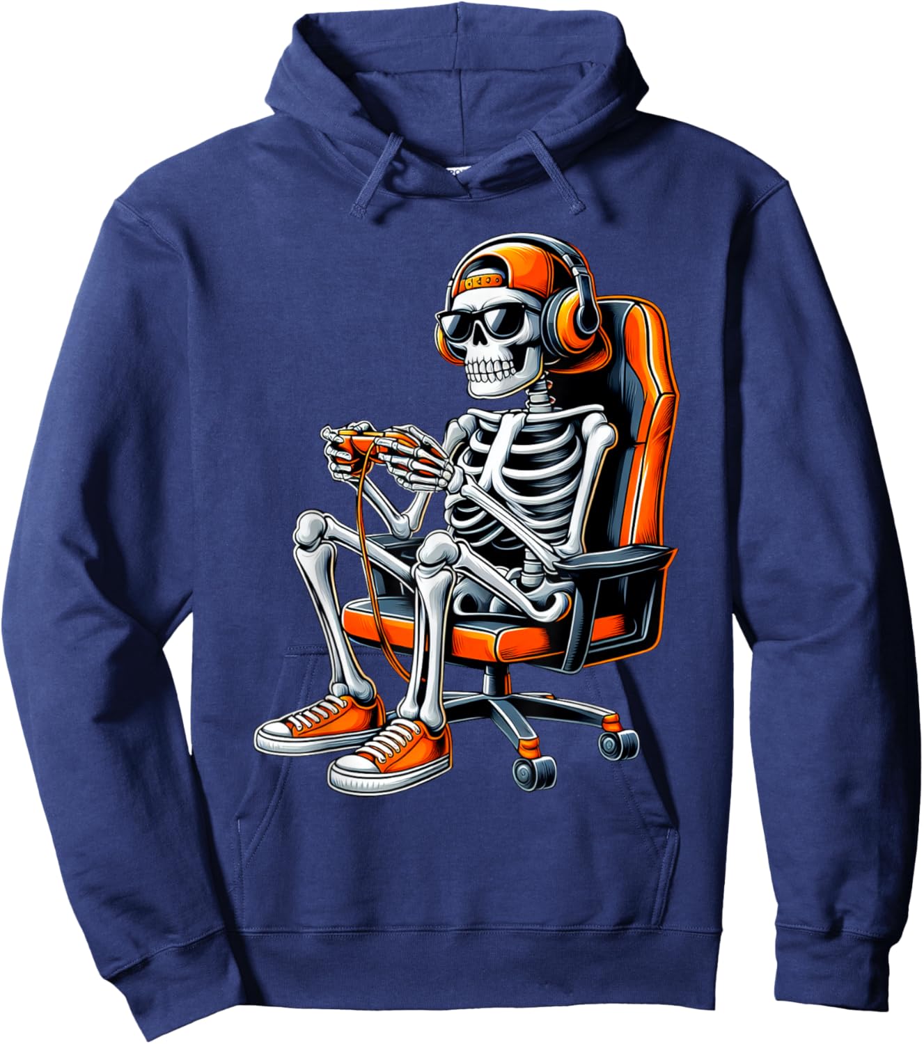 Halloween Skeleton Gamer Video Gaming Boys Men Kids Gamer Hoodie - Hoodie | Navy