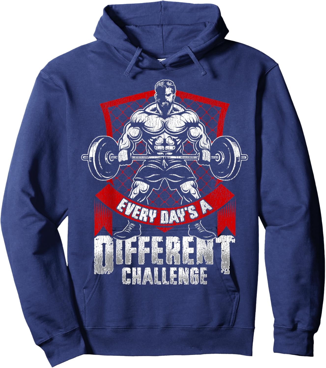 Weightlifting Gym Workout Every Day’s a Different Challenge Hoodie - Hoodie | Navy
