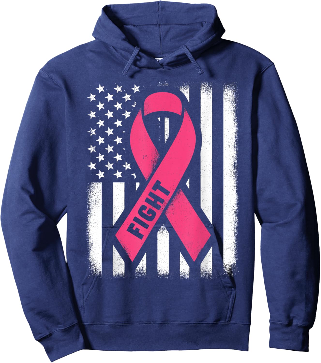 Fight Breast Cancer Shirts Breast Cancer Flag Shirt Hoodie - Hoodie | Navy