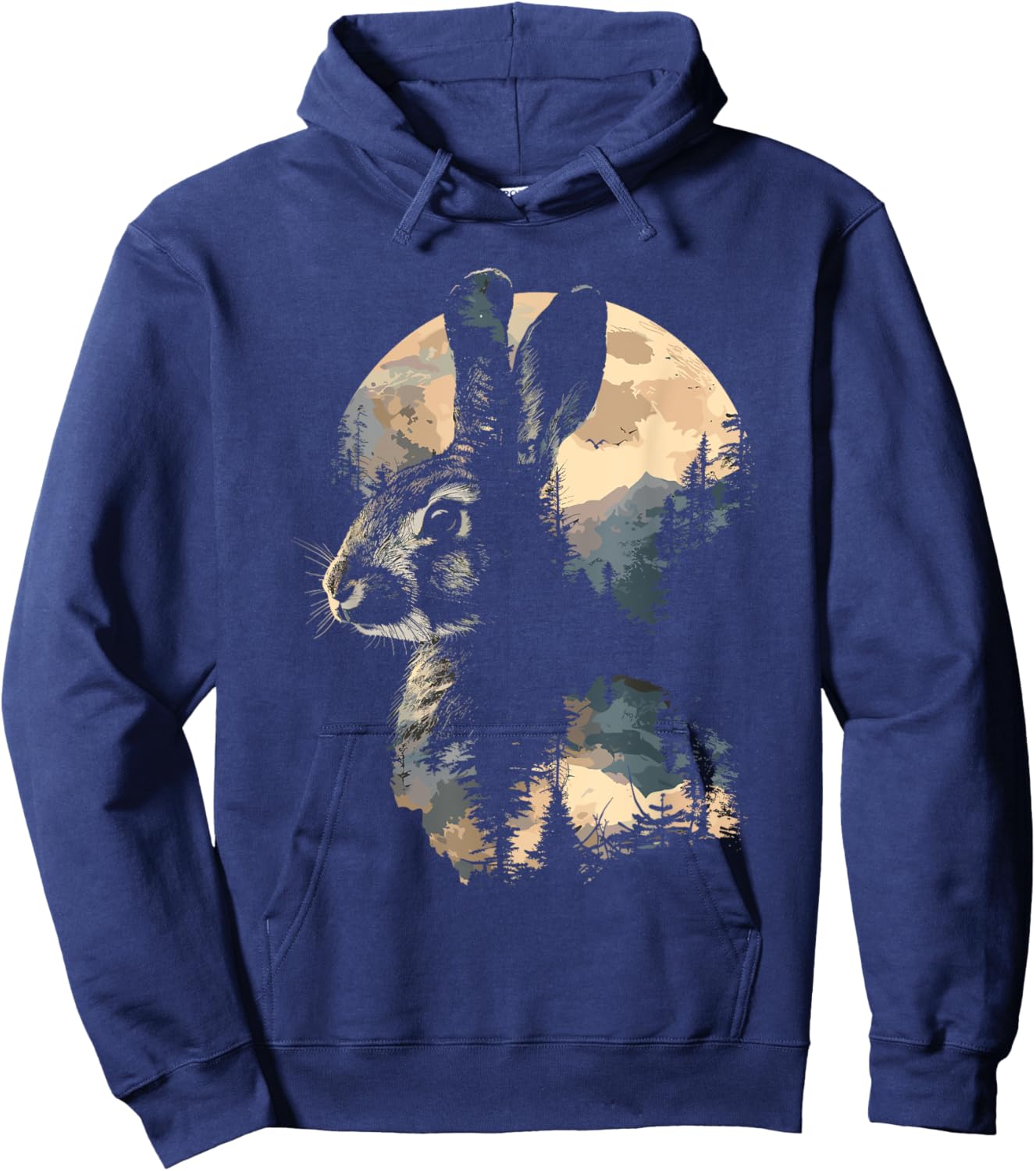 Rabbit Mountain Landscape Nature Wildlife Hoodie - Hoodie | Navy
