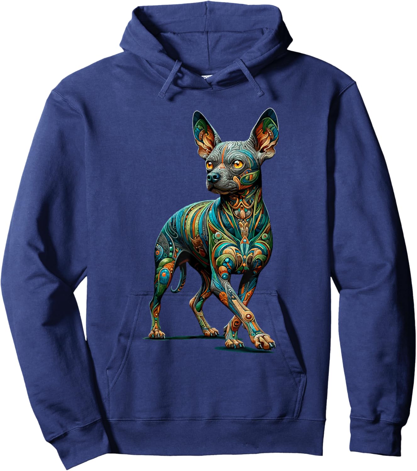 Laroli Aesthetic Art Mandala Art Mexican Hairless Dog Xoloitzcuintli Hoodie - Hoodie | Navy