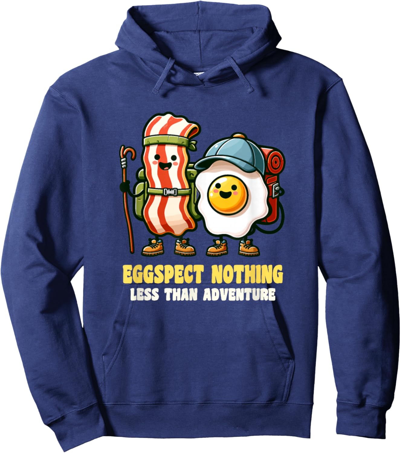Bacon Egg And Cheese Funny Breakfast Eggspect Hoodie - Hoodie | Navy