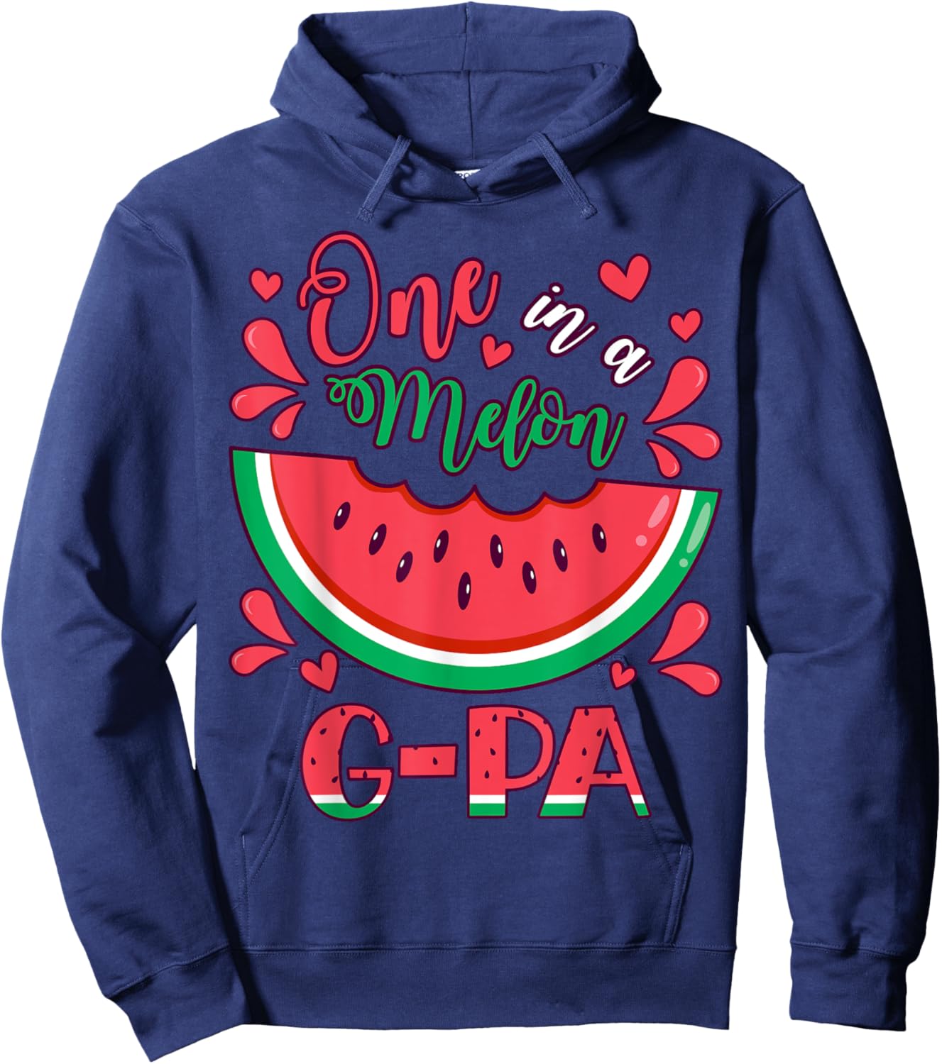 One in a Melon G-Pa Birthday Party Matching Family Group Hoodie - Hoodie | Navy