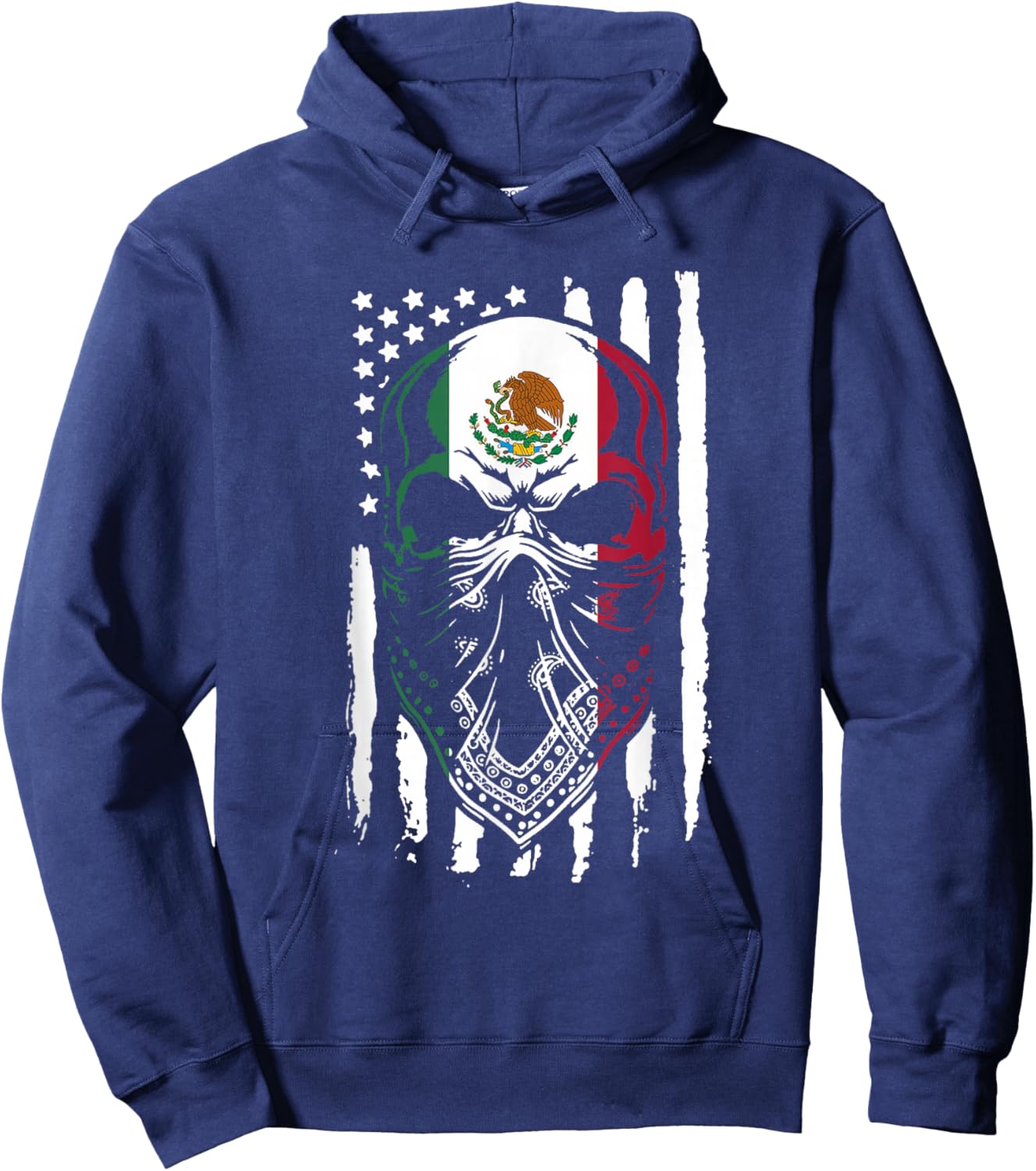 Mexico Vintage Mexican Flag Pride Hat Jersey Hoodie - Hoodie | Navy