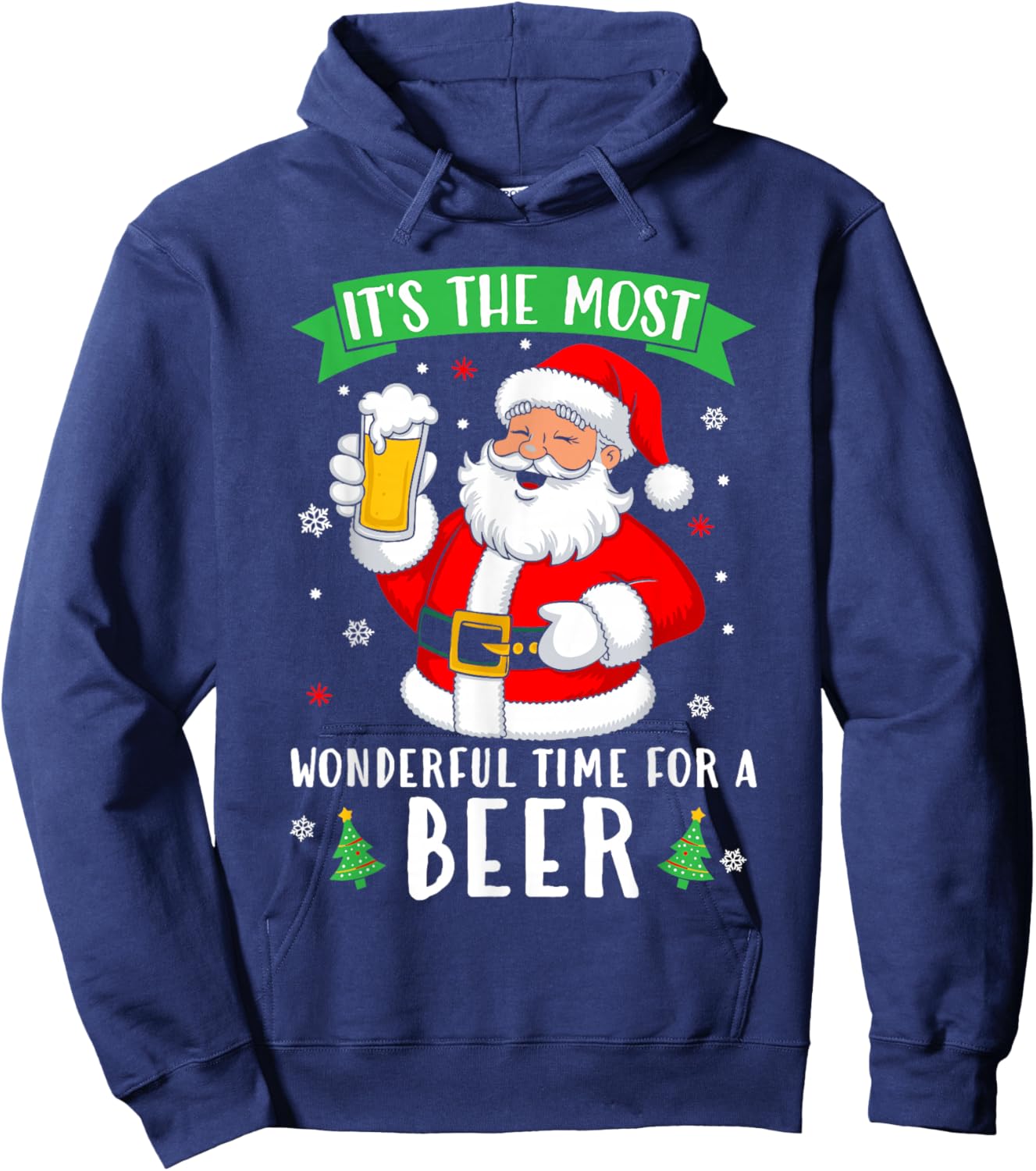 It's The Most Wonderful Time For A Beer Shirt Christmas Beer Hoodie - Hoodie | Navy