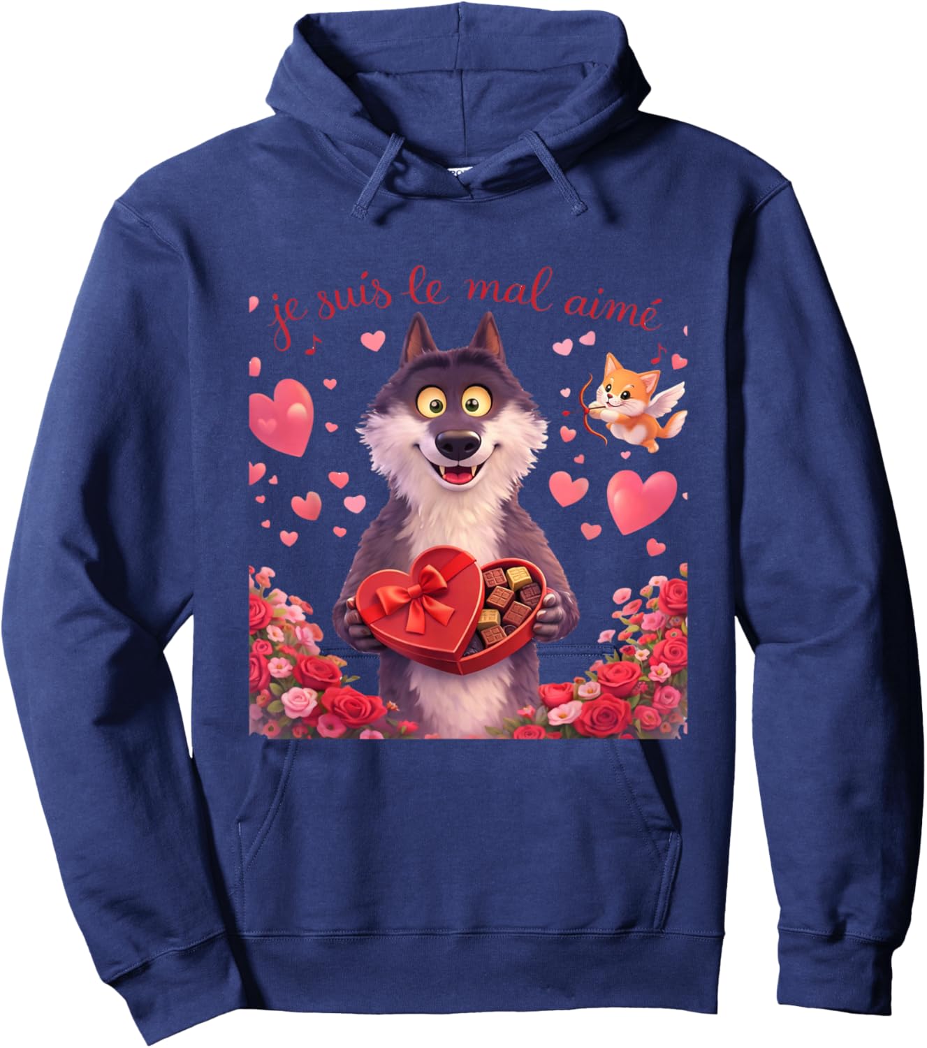 Wolf Le Mal Aimé Gift Lovers' Day Man Woman Child Hoodie - Hoodie | Navy