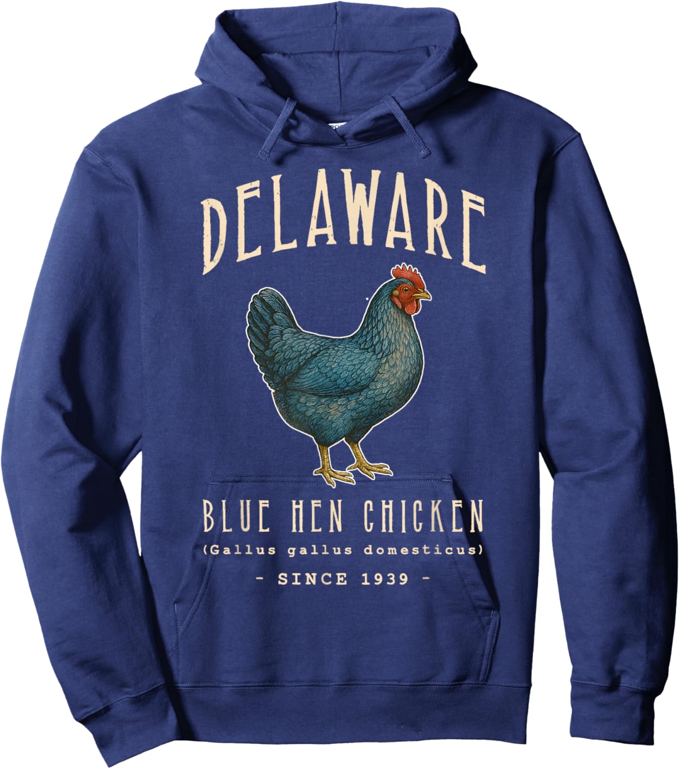 Delaware Blue Hen Chicken State Bird Hoodie - Hoodie | Navy