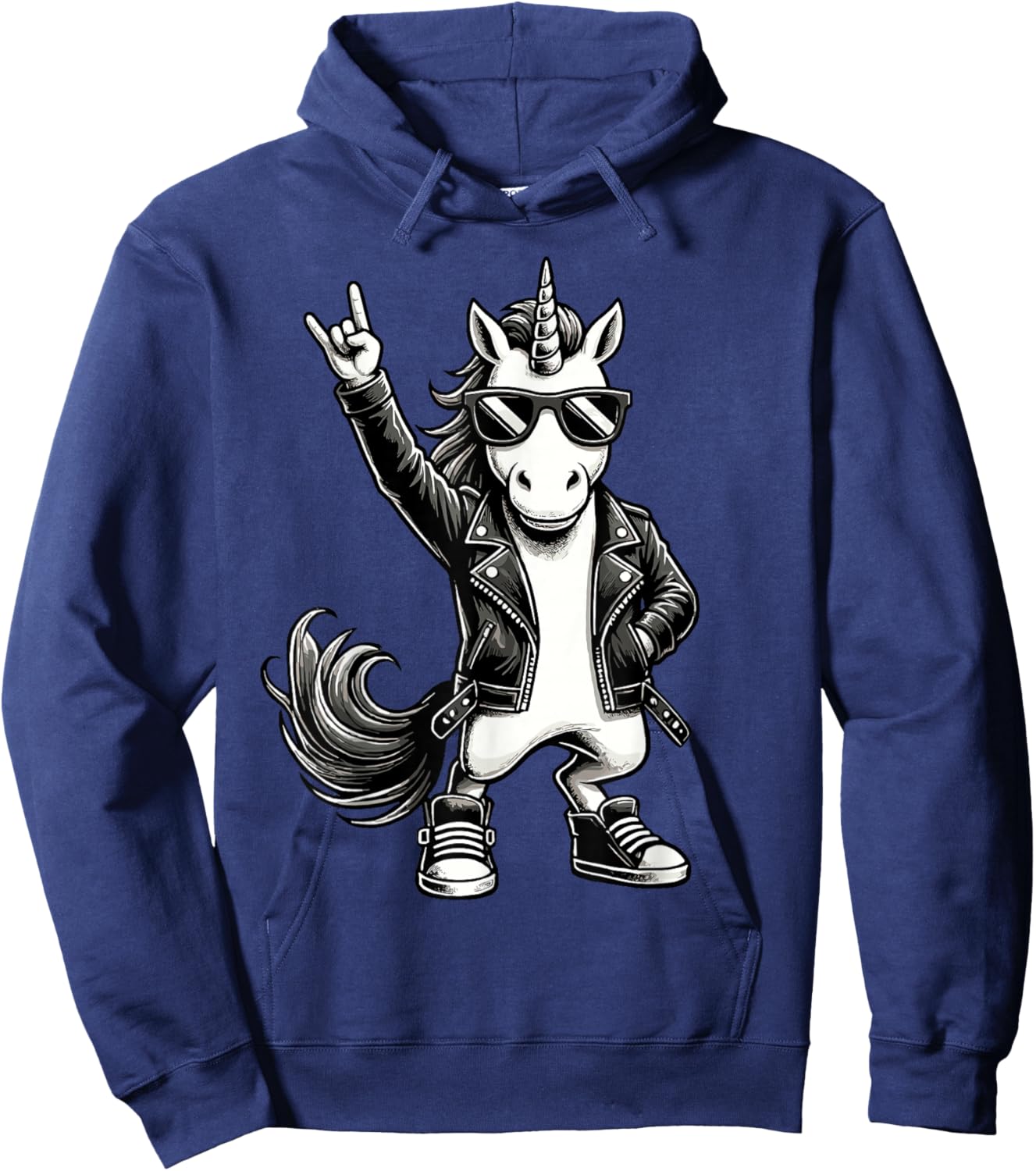 Rock Music, Heavy Metal, Rock Hand | Licorne à Bascule rétro Hoodie - Hoodie | Navy