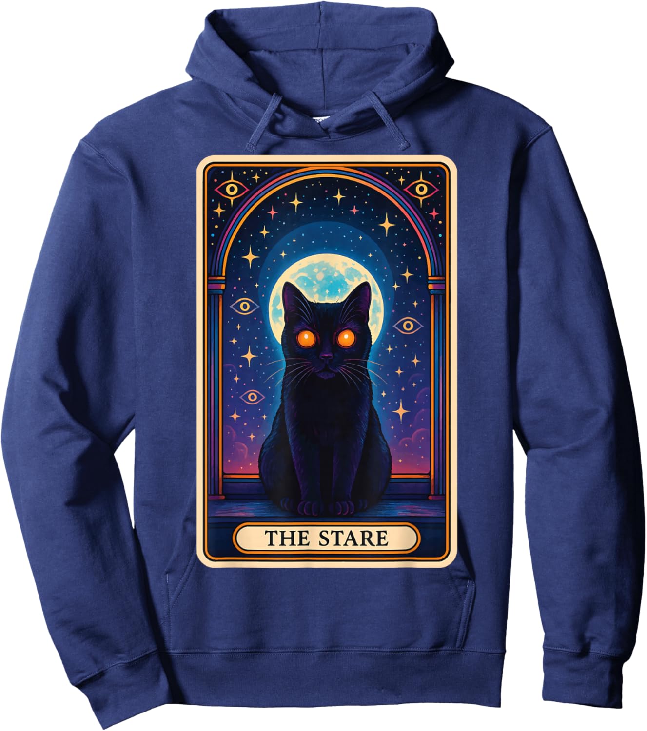 The Stare Cat Tarot Card Hoodie - Hoodie | Navy