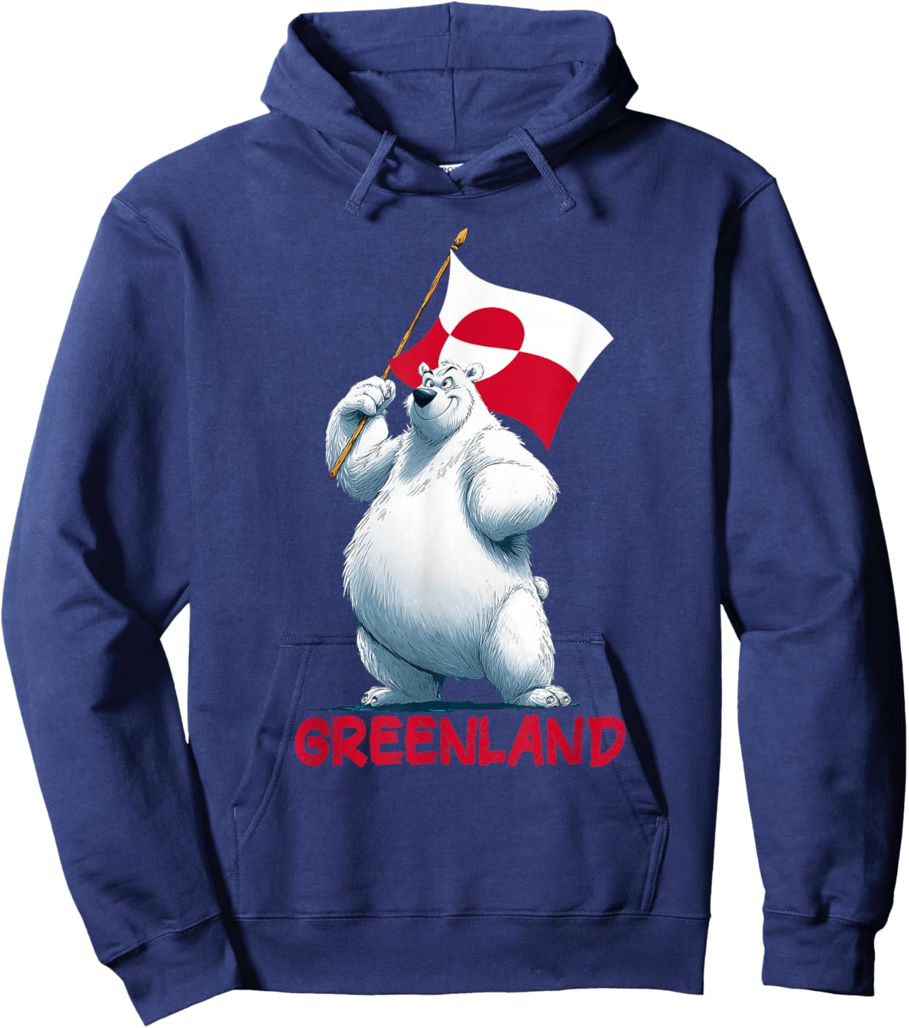 Cool Patriotic Polar Bear with Greenland Colours Costume Hoodie - Hoodie | Navy