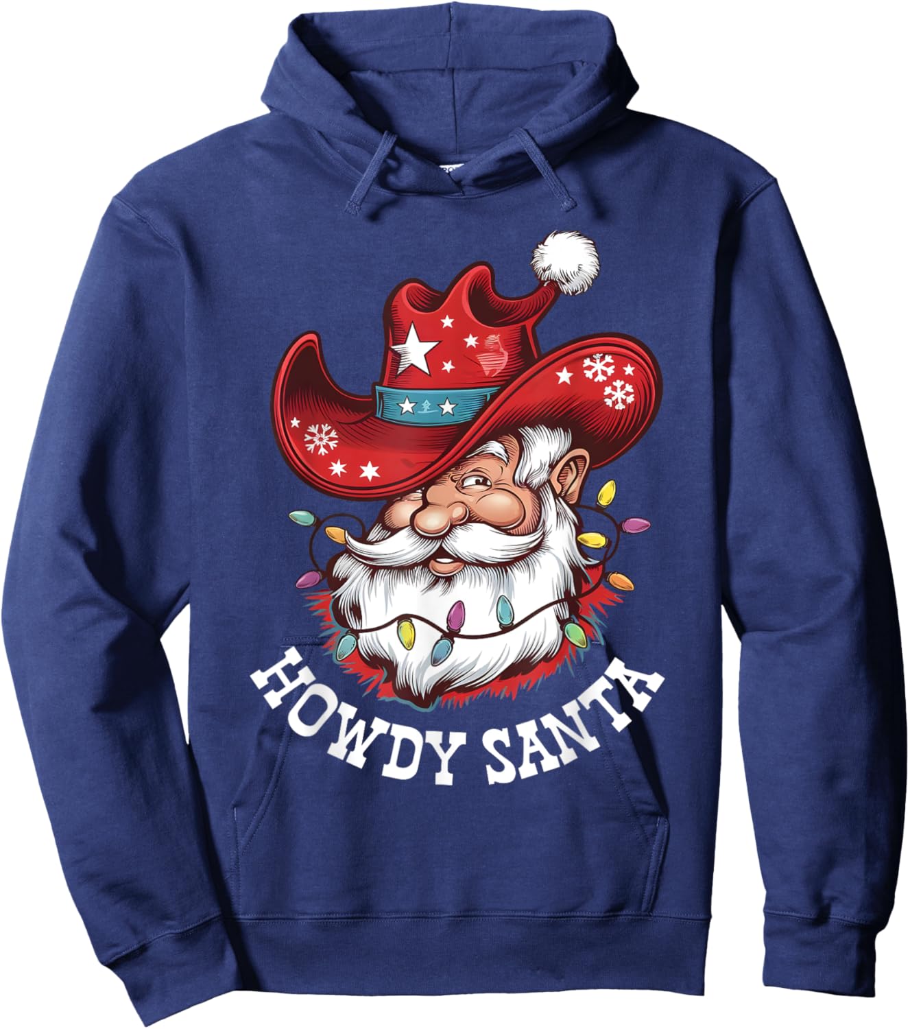 Howdy Santa Cowboy Western Christmas Funny Xmas Costumes Hoodie - Hoodie | Navy