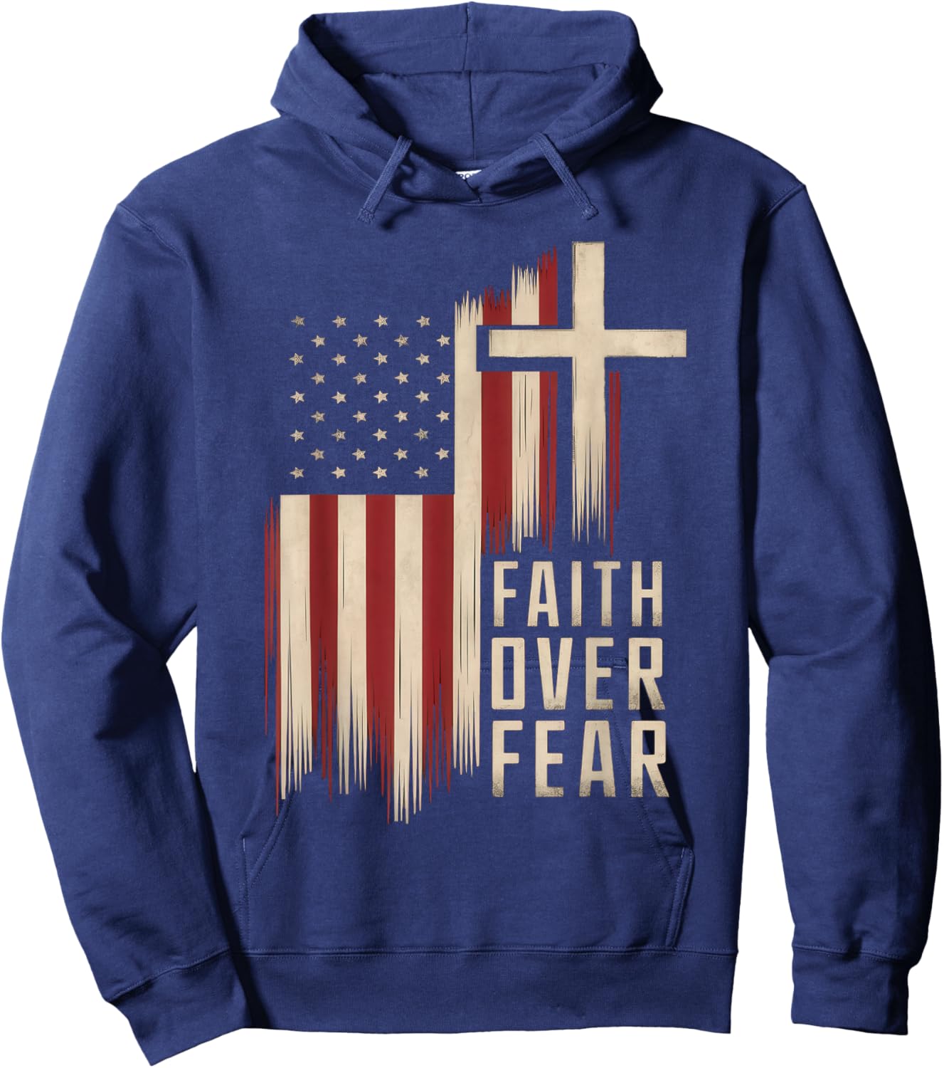 Faith Flags & USA Christian Collection Wear Christian Faith Over Fear Hoodie - Hoodie | Navy