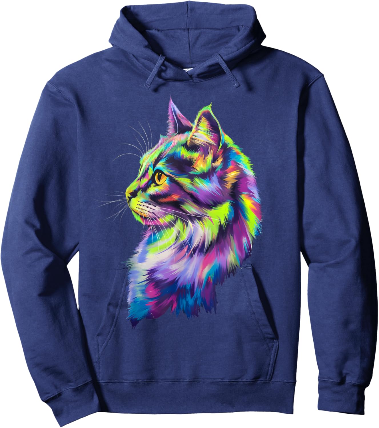 Colorful Cat Graphic Kitten Lovers Art Kitty Cats Hoodie - Hoodie | Navy