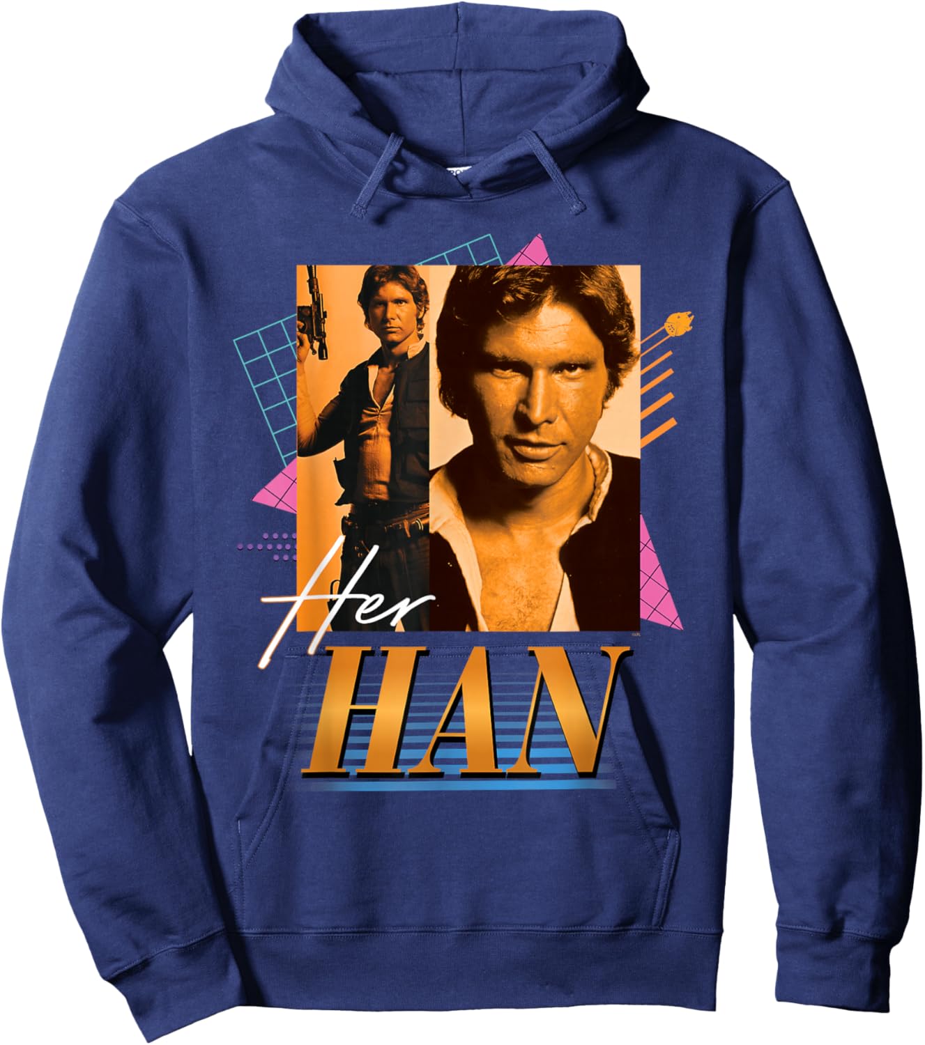 Star Wars Valentine's Day '90s Couples Matching Her Han Hoodie - Hoodie | Navy